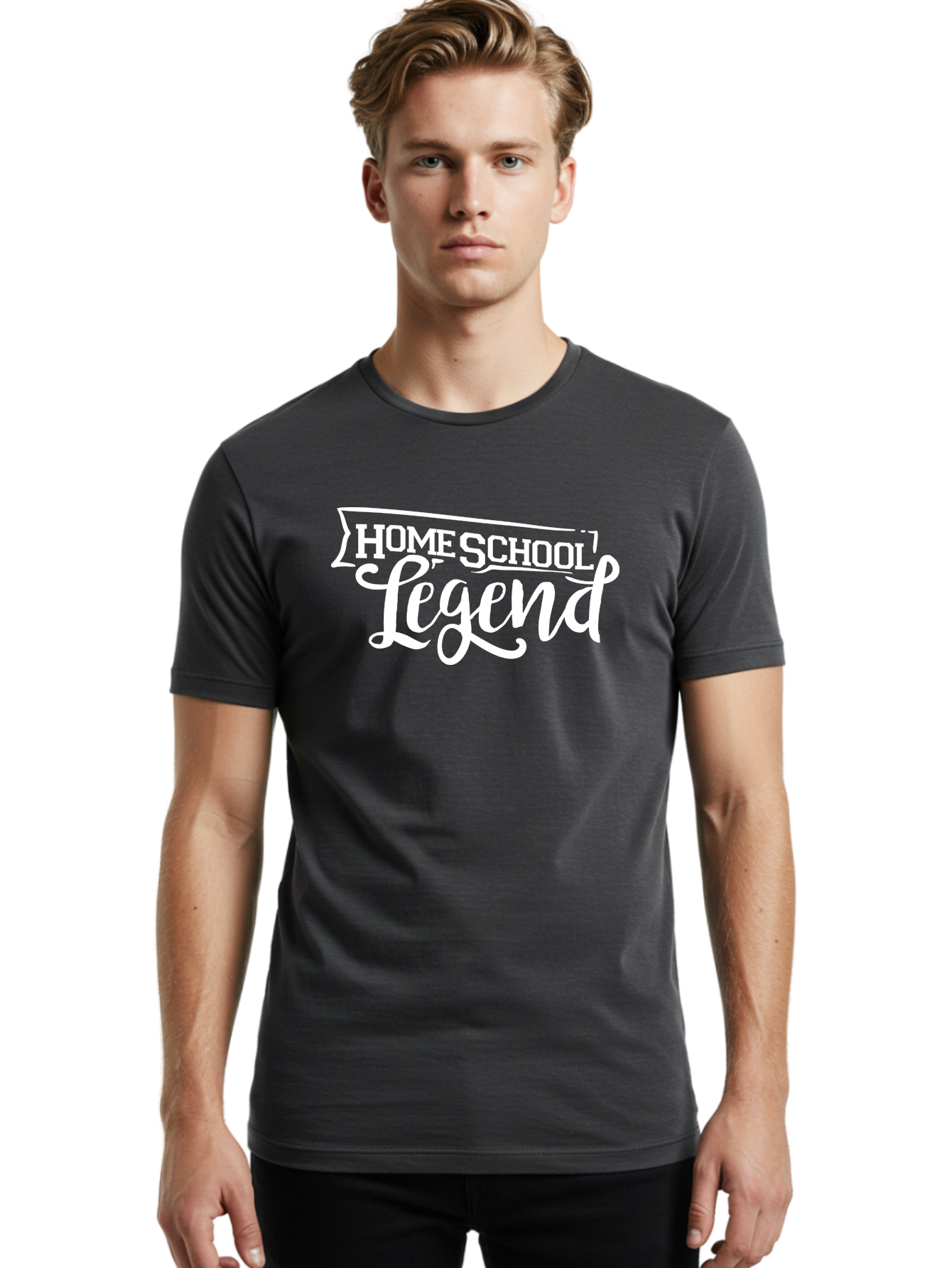 Homeschool-Legend Men'S Graphic Tee, 100% Cotton, Comfortable Casual Summer Wear, Machine Washable, Homeschool Legend, Homeschooling, Education, Learning, Custom Design, Personalized Logo, Inspirational Quote, Motivational Phrase, Aab357
