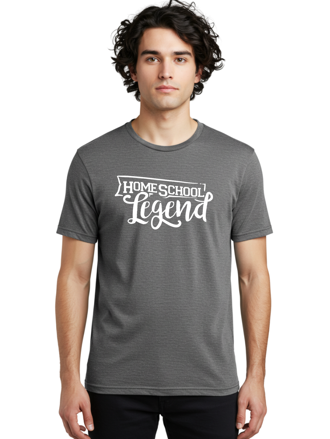 Homeschool-Legend Men'S Graphic Tee, 100% Cotton, Comfortable Casual Summer Wear, Machine Washable, Homeschool Legend, Homeschooling, Education, Learning, Custom Design, Personalized Logo, Inspirational Quote, Motivational Phrase, Aab357