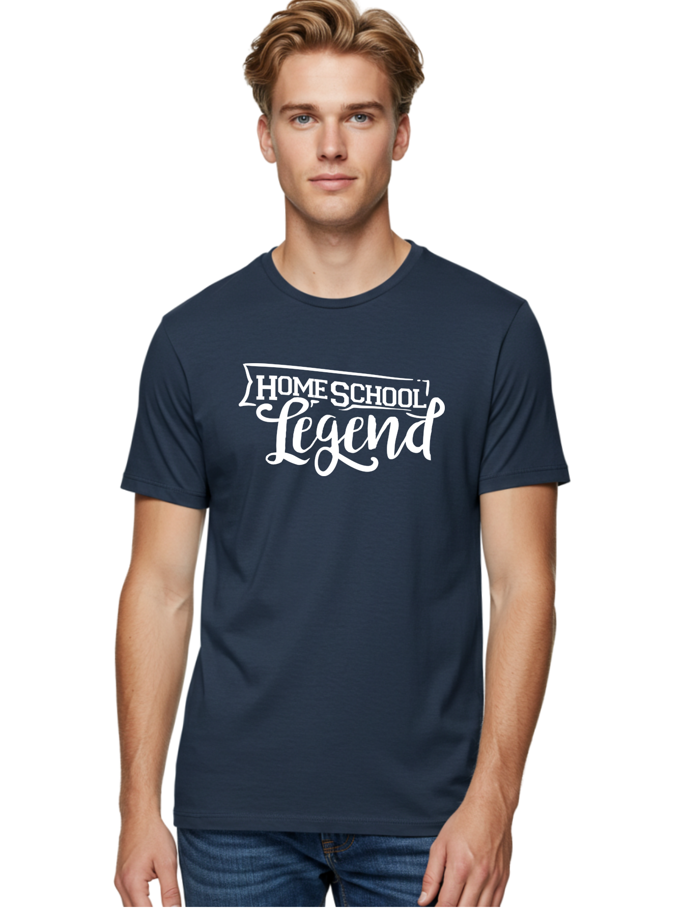 Homeschool-Legend Men'S Graphic Tee, 100% Cotton, Comfortable Casual Summer Wear, Machine Washable, Homeschool Legend, Homeschooling, Education, Learning, Custom Design, Personalized Logo, Inspirational Quote, Motivational Phrase, Aab357