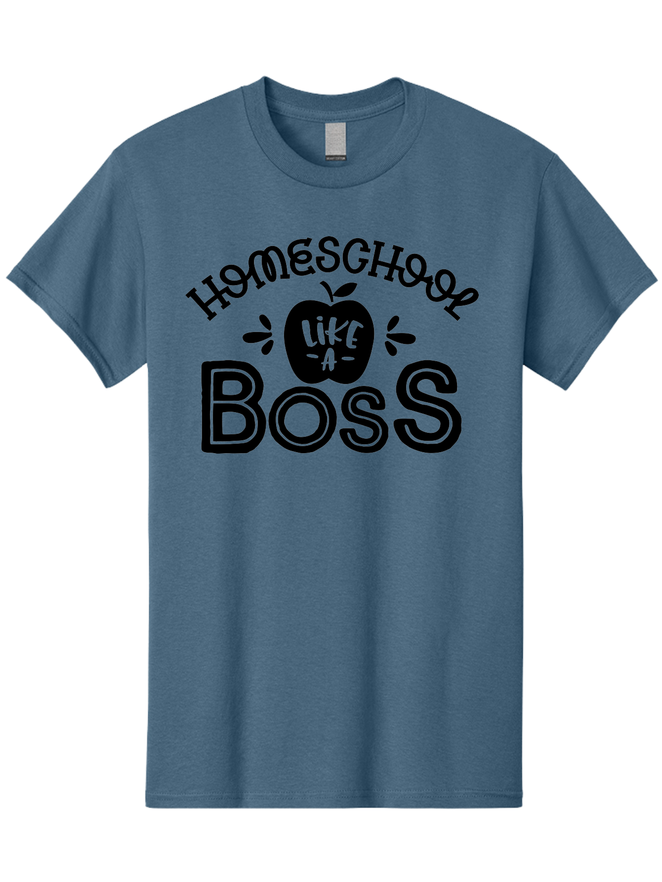 Homeschool-Like-A-Boss Men'S Graphic Tee, 100% Cotton, Comfortable Casual Summer Wear, Machine Washable, Homeschool Like A Boss, Homeschooling, Education, Learning, Teaching, Boss, Apple, Motivational Quote, Inspirational Saying Aab359