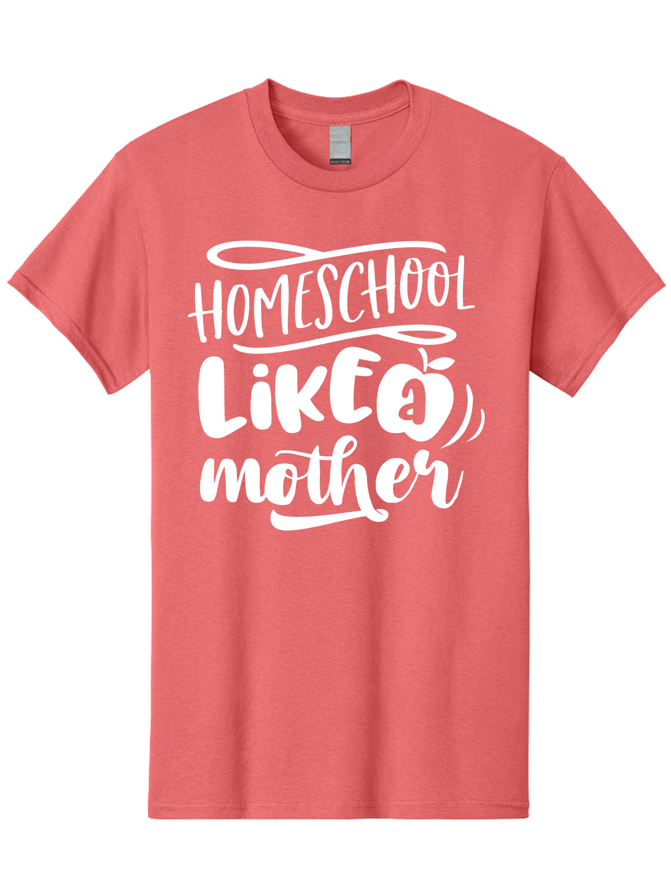 Homeschool-Like-A-Mother-1 Men'S Graphic Tee, 100% Cotton, Comfortable Casual Summer Wear, Machine Washable, Homeschool, Home Schooling, Motherhood, Education, Parenting, Quote, Inspirational Saying, Apple Symbol, Funny Text Aab360
