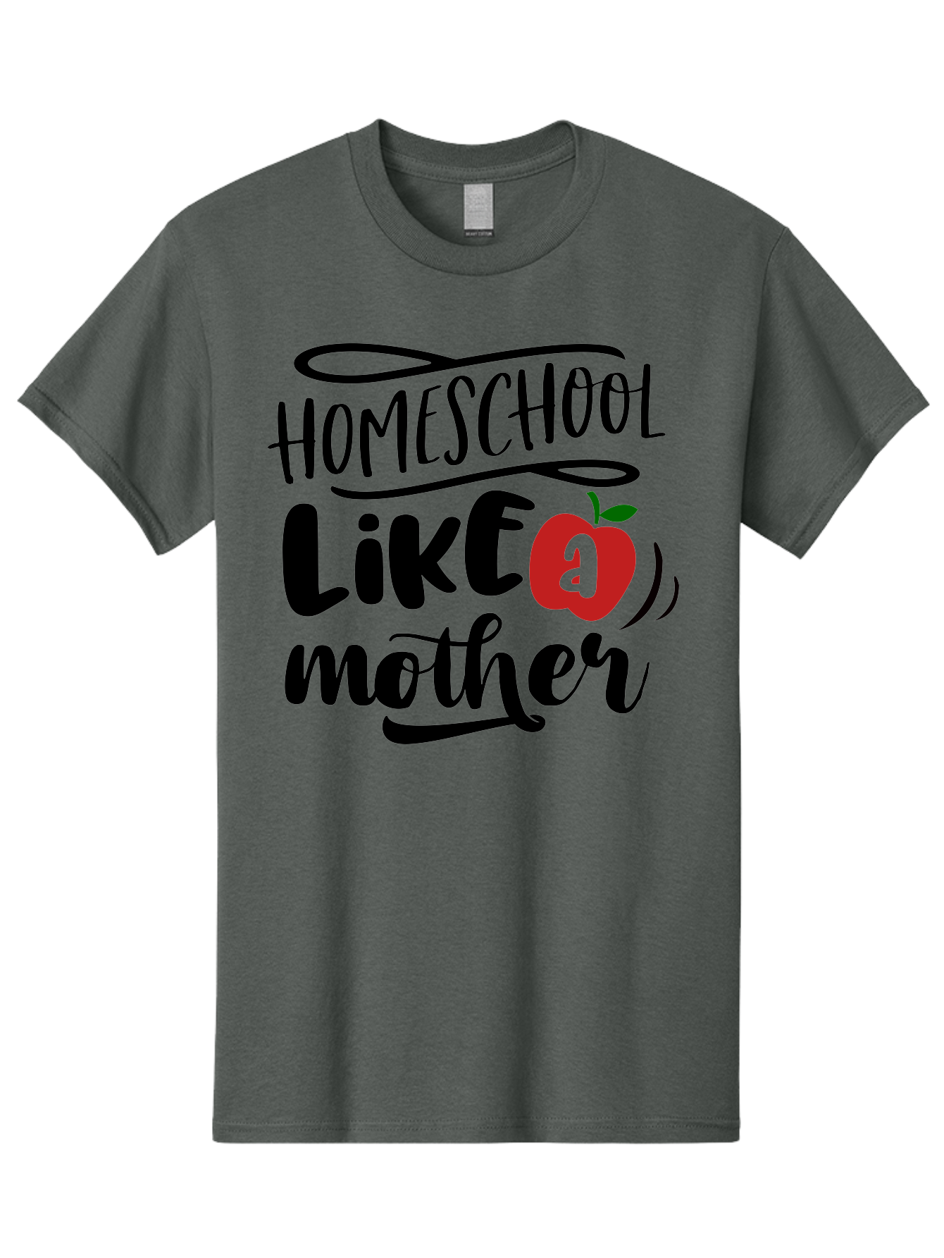 Homeschool-Like-A-Mother-2 Men'S Graphic Tee, 100% Cotton, Comfortable Casual Summer Wear, Machine Washable, Homeschooling, Homeschool Mom, Motherhood, Apple, Education, Learning, Parenting, Funny Quote, Homeschool Quote Aab361