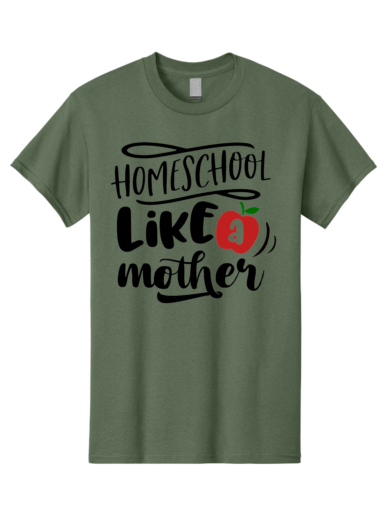 Homeschool-Like-A-Mother-2 Men'S Graphic Tee, 100% Cotton, Comfortable Casual Summer Wear, Machine Washable, Homeschooling, Homeschool Mom, Motherhood, Apple, Education, Learning, Parenting, Funny Quote, Homeschool Quote Aab361