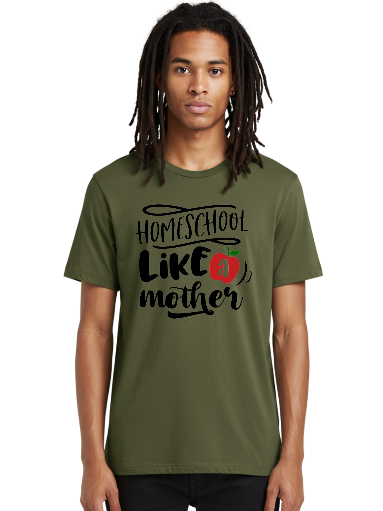 Homeschool-Like-A-Mother-2 Men'S Graphic Tee, 100% Cotton, Comfortable Casual Summer Wear, Machine Washable, Homeschooling, Homeschool Mom, Motherhood, Apple, Education, Learning, Parenting, Funny Quote, Homeschool Quote Aab361
