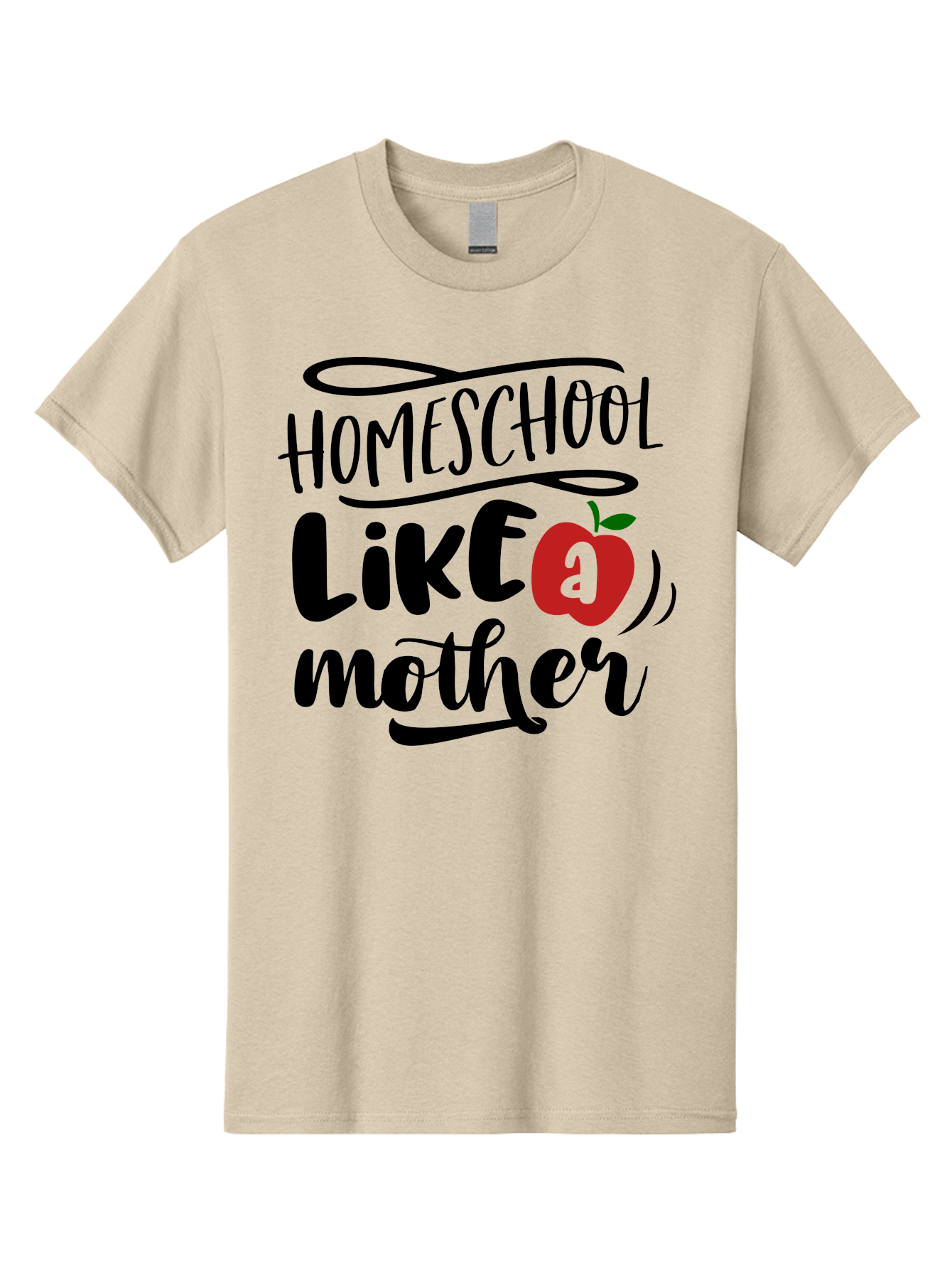Homeschool-Like-A-Mother-2 Men'S Graphic Tee, 100% Cotton, Comfortable Casual Summer Wear, Machine Washable, Homeschooling, Homeschool Mom, Motherhood, Apple, Education, Learning, Parenting, Funny Quote, Homeschool Quote Aab361