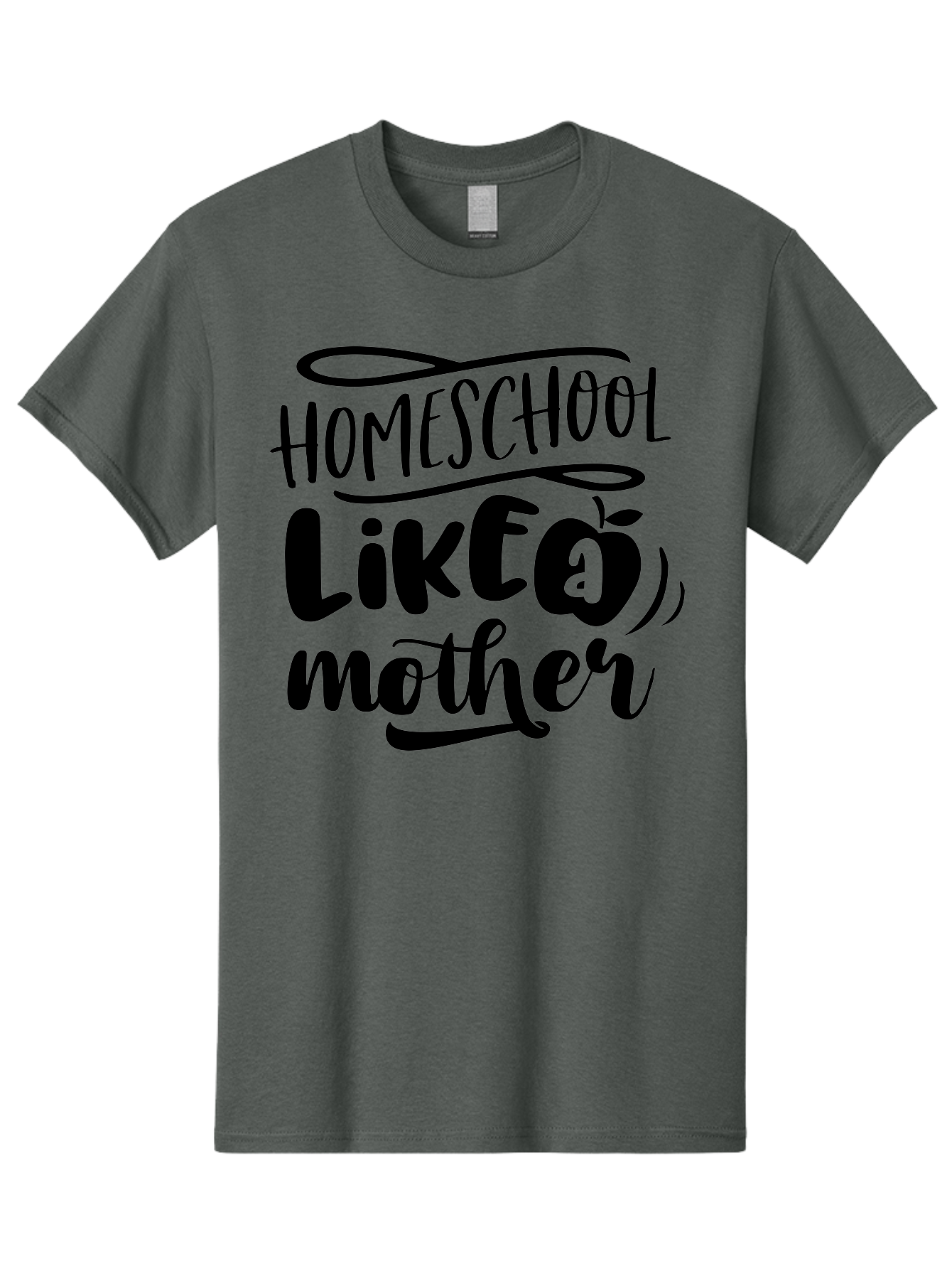 Homeschool-Like-A-Mother Men'S Graphic Tee, 100% Cotton, Comfortable Casual Summer Wear, Machine Washable, Homeschooling, Motherhood, Education At Home, Parenting, Homeschool Mom, Funny Quote, Apple Theme, Inspirational Quote, Aab362