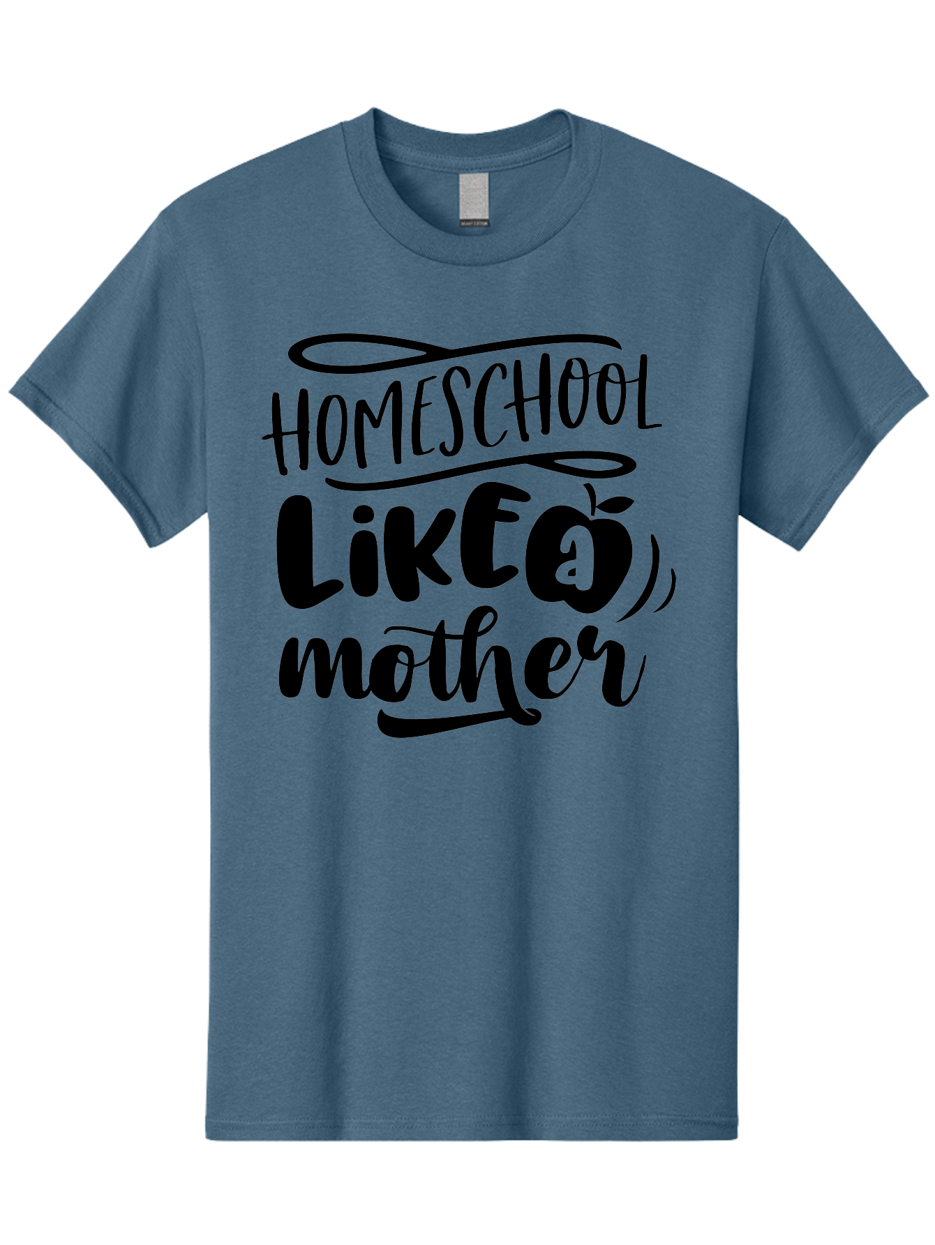 Homeschool-Like-A-Mother Men'S Graphic Tee, 100% Cotton, Comfortable Casual Summer Wear, Machine Washable, Homeschooling, Motherhood, Education At Home, Parenting, Homeschool Mom, Funny Quote, Apple Theme, Inspirational Quote, Aab362