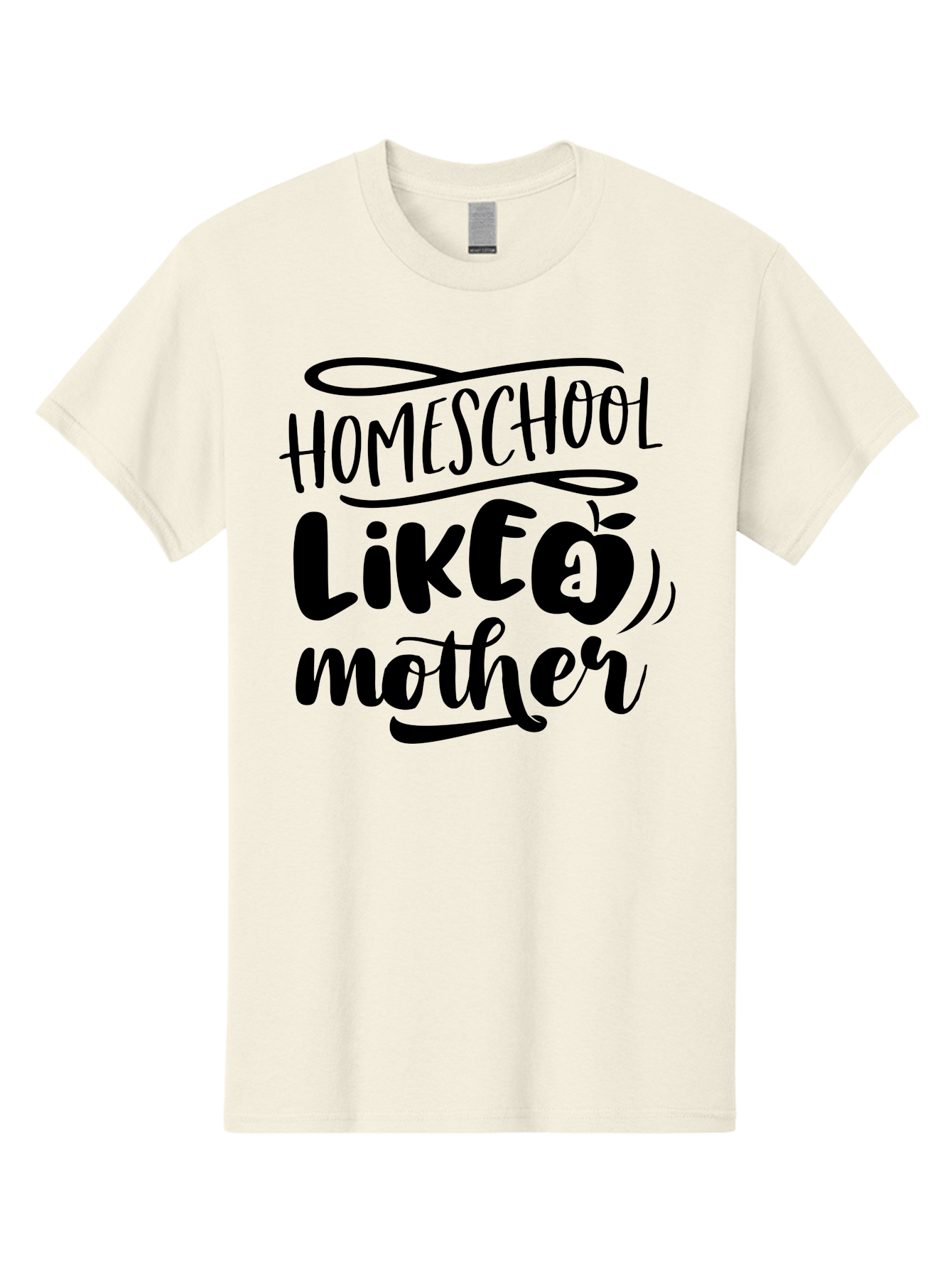 Homeschool-Like-A-Mother Men'S Graphic Tee, 100% Cotton, Comfortable Casual Summer Wear, Machine Washable, Homeschooling, Motherhood, Education At Home, Parenting, Homeschool Mom, Funny Quote, Apple Theme, Inspirational Quote, Aab362