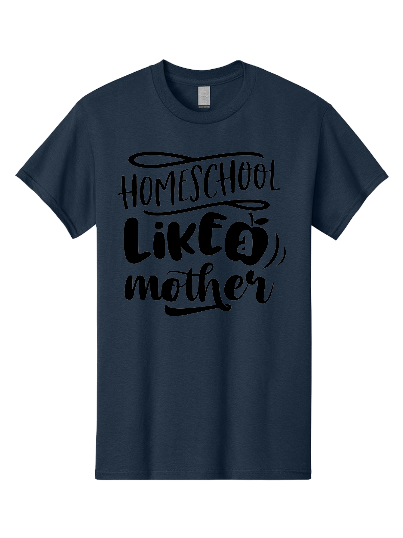 Homeschool-Like-A-Mother Men'S Graphic Tee, 100% Cotton, Comfortable Casual Summer Wear, Machine Washable, Homeschooling, Motherhood, Education At Home, Parenting, Homeschool Mom, Funny Quote, Apple Theme, Inspirational Quote, Aab362