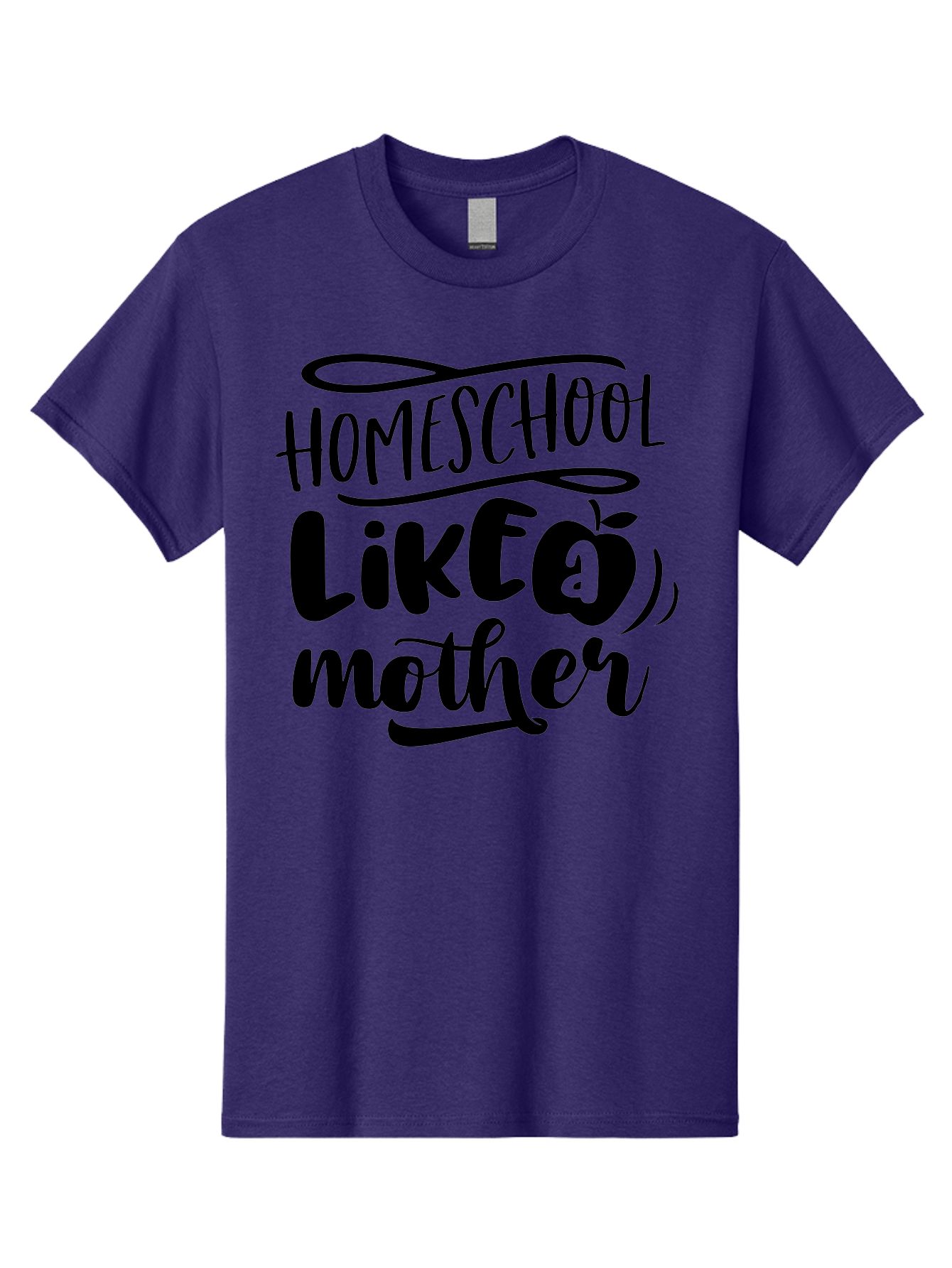 Homeschool-Like-A-Mother Men'S Graphic Tee, 100% Cotton, Comfortable Casual Summer Wear, Machine Washable, Homeschooling, Motherhood, Education At Home, Parenting, Homeschool Mom, Funny Quote, Apple Theme, Inspirational Quote, Aab362