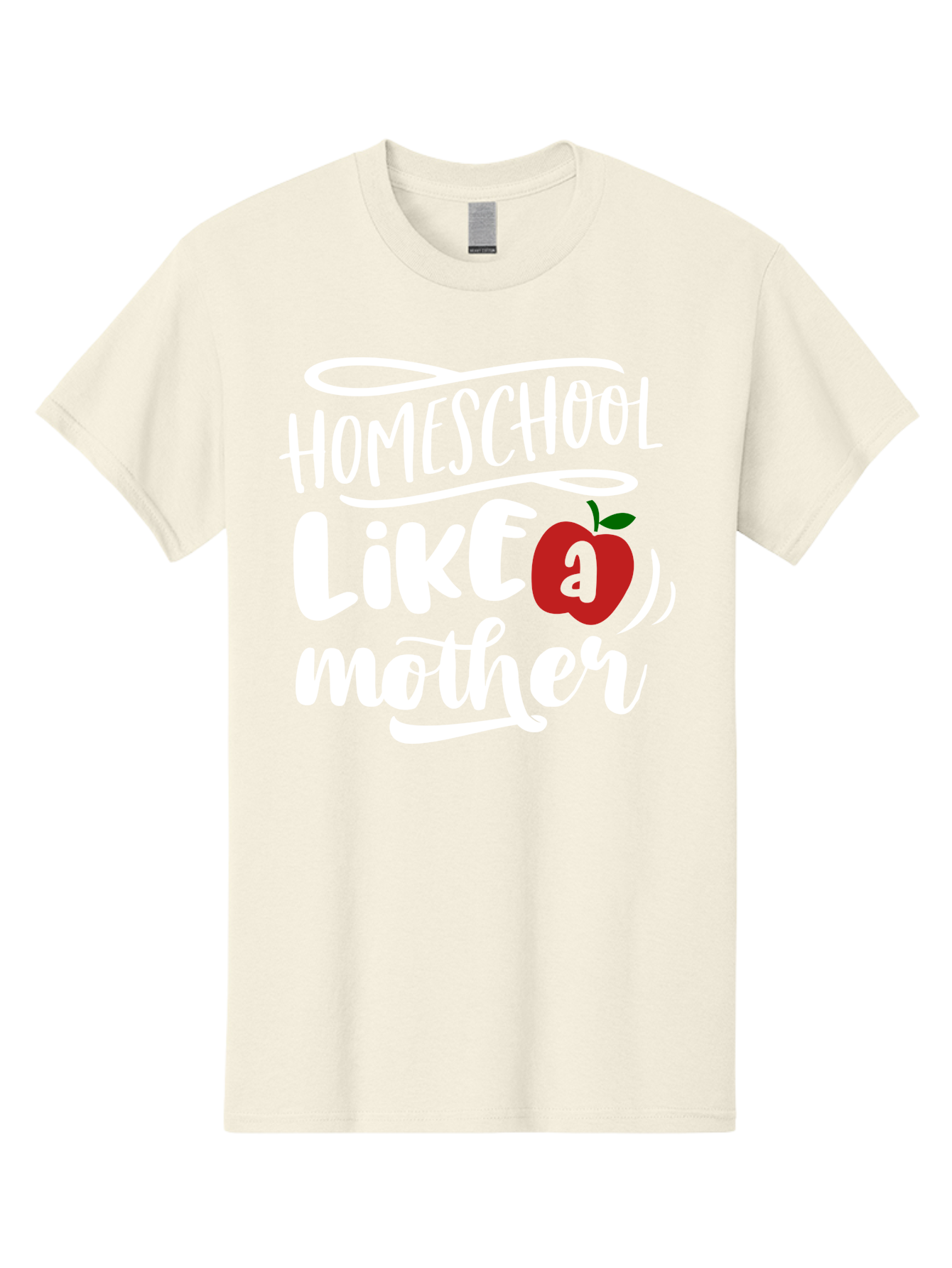 Homeschool-Like-Mother Men'S Graphic Tee, 100% Cotton, Comfortable Casual Summer Wear, Machine Washable, Homeschool, Homeschooling, Motherhood, Apple Symbol, Education, Learning, Parenting, Family, Inspirational Quote, Motivational Phrase Aab363