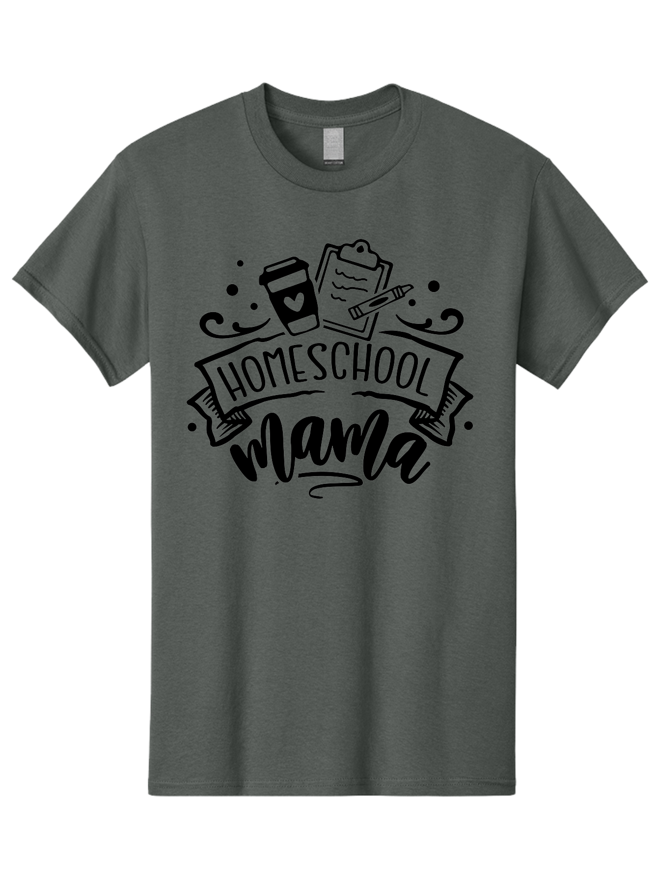 Homeschool-Mama Men'S Graphic Tee, 100% Cotton, Comfortable Casual Summer Wear, Machine Washable, Homeschool Mama, Coffee Cup, Clipboard, Pencil, Educational Tools, Home Education, Mom Life, Parenting, Learning, Teaching Aab367