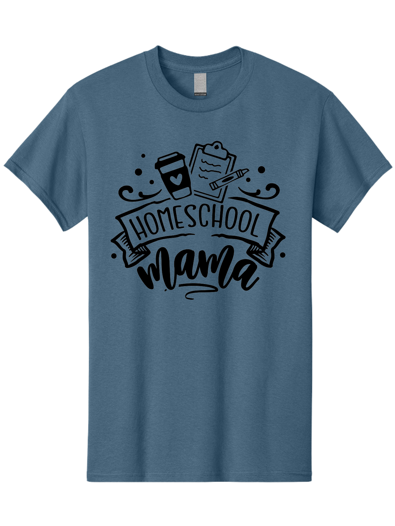 Homeschool-Mama Men'S Graphic Tee, 100% Cotton, Comfortable Casual Summer Wear, Machine Washable, Homeschool Mama, Coffee Cup, Clipboard, Pencil, Educational Tools, Home Education, Mom Life, Parenting, Learning, Teaching Aab367