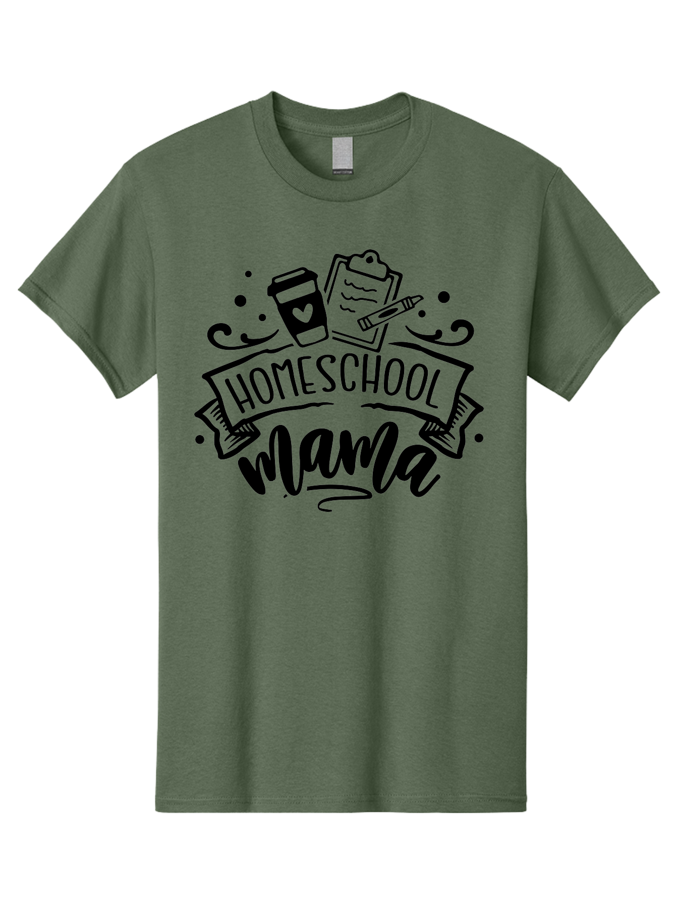 Homeschool-Mama Men'S Graphic Tee, 100% Cotton, Comfortable Casual Summer Wear, Machine Washable, Homeschool Mama, Coffee Cup, Clipboard, Pencil, Educational Tools, Home Education, Mom Life, Parenting, Learning, Teaching Aab367