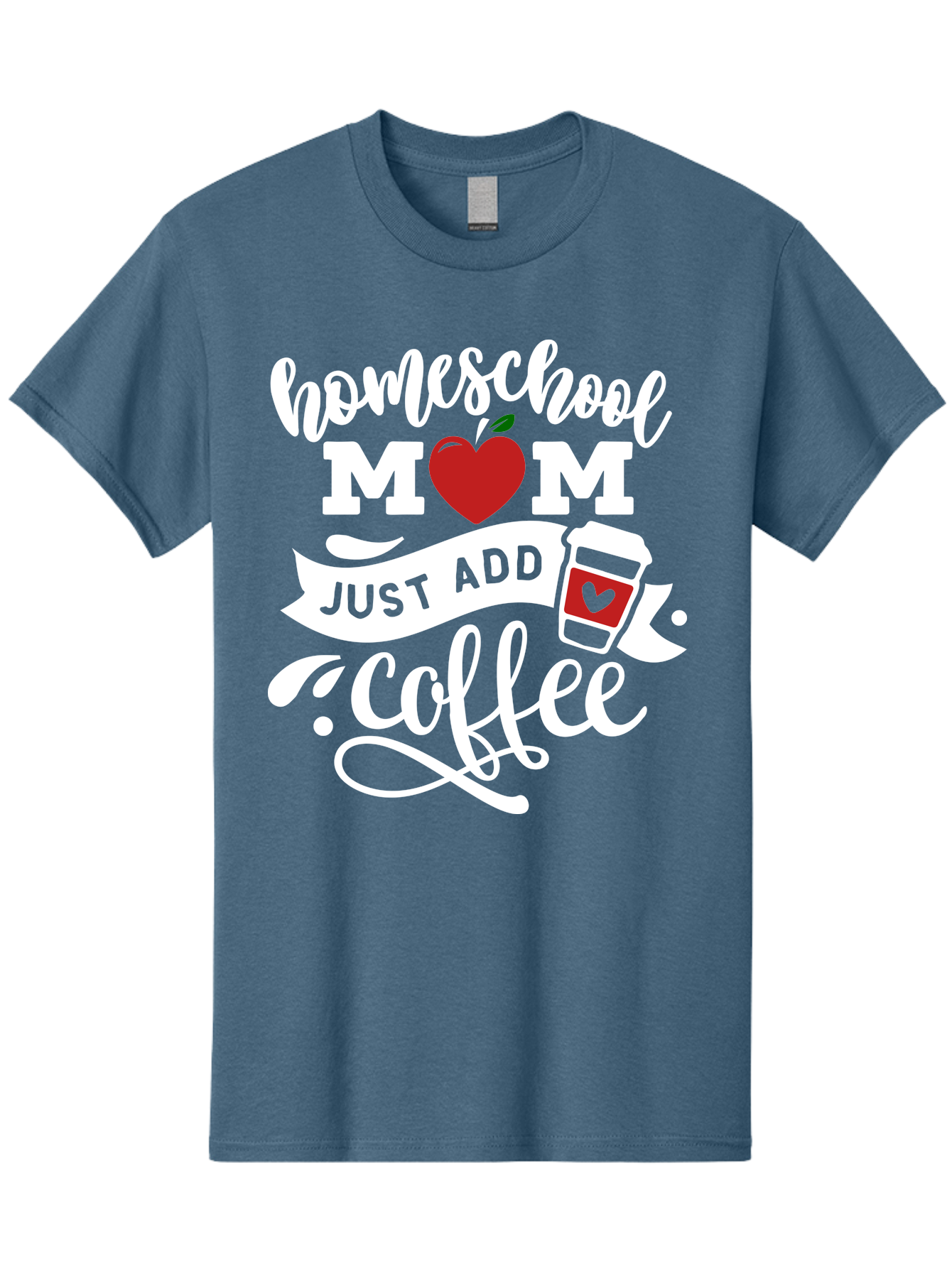 Homeschool-Mom-2 Men'S Graphic Tee, 100% Cotton, Comfortable Casual Summer Wear, Machine Washable, Homeschool Mom Quote, Funny Mom Quote, Coffee Cup Design, Mom Life, Homeschooling, Mom Humor, Parent Teacher, Coffee Lover Aab369