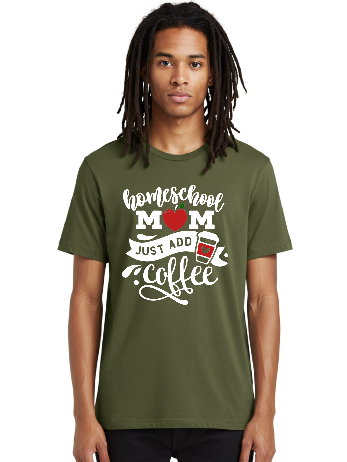Homeschool-Mom-2 Men'S Graphic Tee, 100% Cotton, Comfortable Casual Summer Wear, Machine Washable, Homeschool Mom Quote, Funny Mom Quote, Coffee Cup Design, Mom Life, Homeschooling, Mom Humor, Parent Teacher, Coffee Lover Aab369
