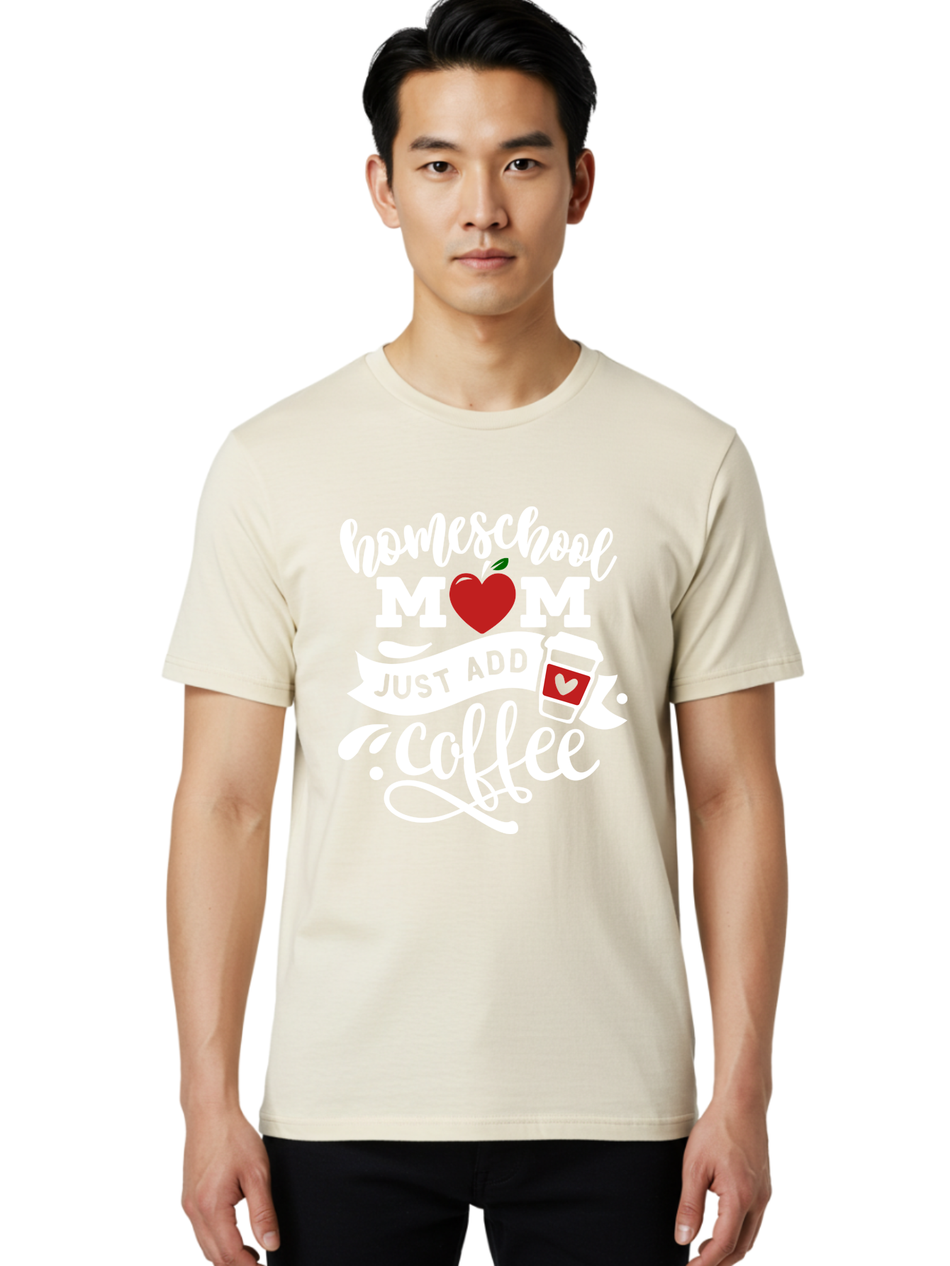 Homeschool-Mom-2 Men'S Graphic Tee, 100% Cotton, Comfortable Casual Summer Wear, Machine Washable, Homeschool Mom Quote, Funny Mom Quote, Coffee Cup Design, Mom Life, Homeschooling, Mom Humor, Parent Teacher, Coffee Lover Aab369