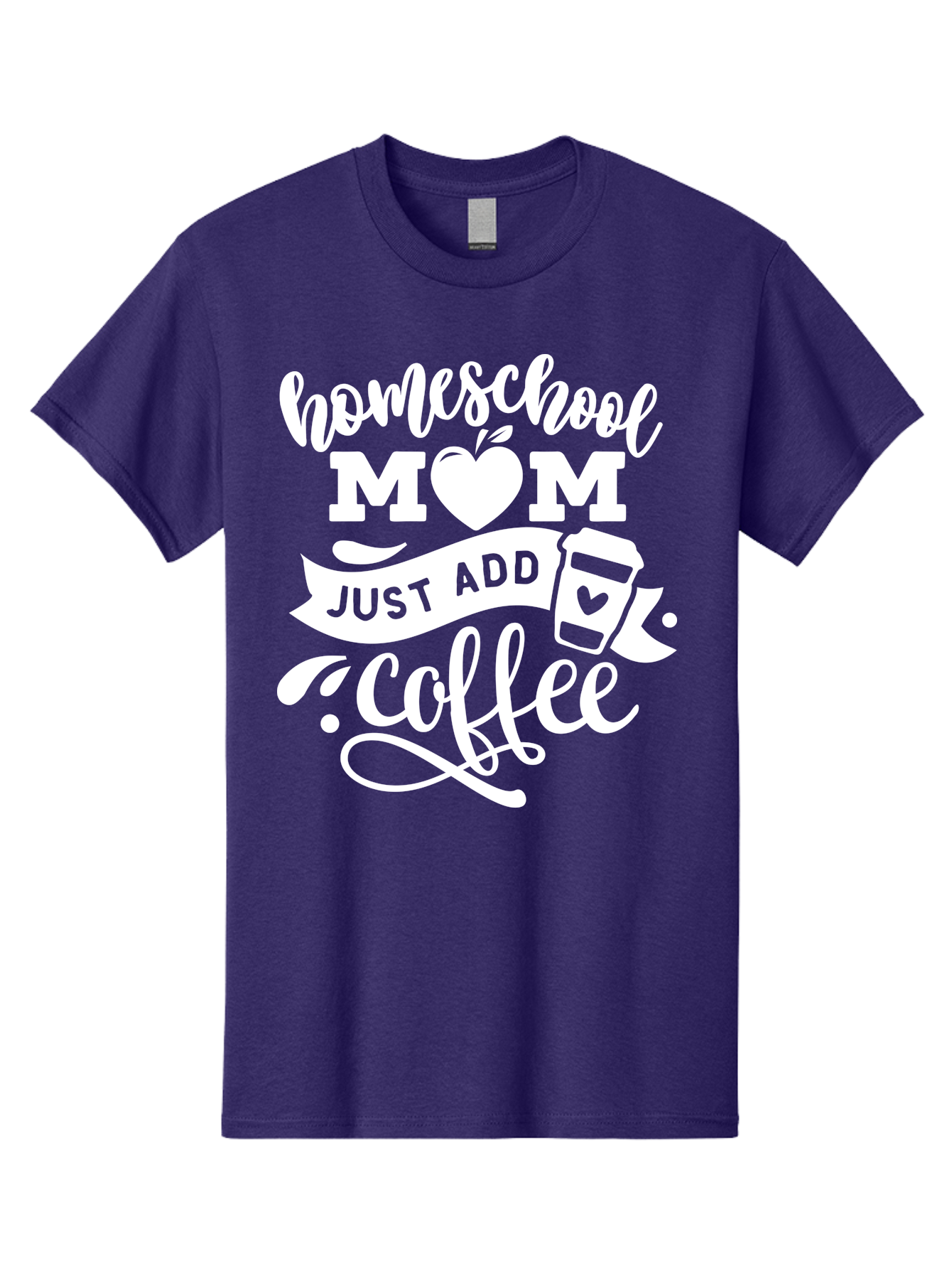 Homeschool-Mom-Just-Add-Coffee-1 Men'S Graphic Tee, 100% Cotton, Comfortable Casual Summer Wear, Machine Washable, Homeschool Mom, Coffee Lover, Mom Life, Coffee Mom, Funny Quote, Homeschooling, Mom Humor, Coffee Culture, Inspirational Quote Aab370