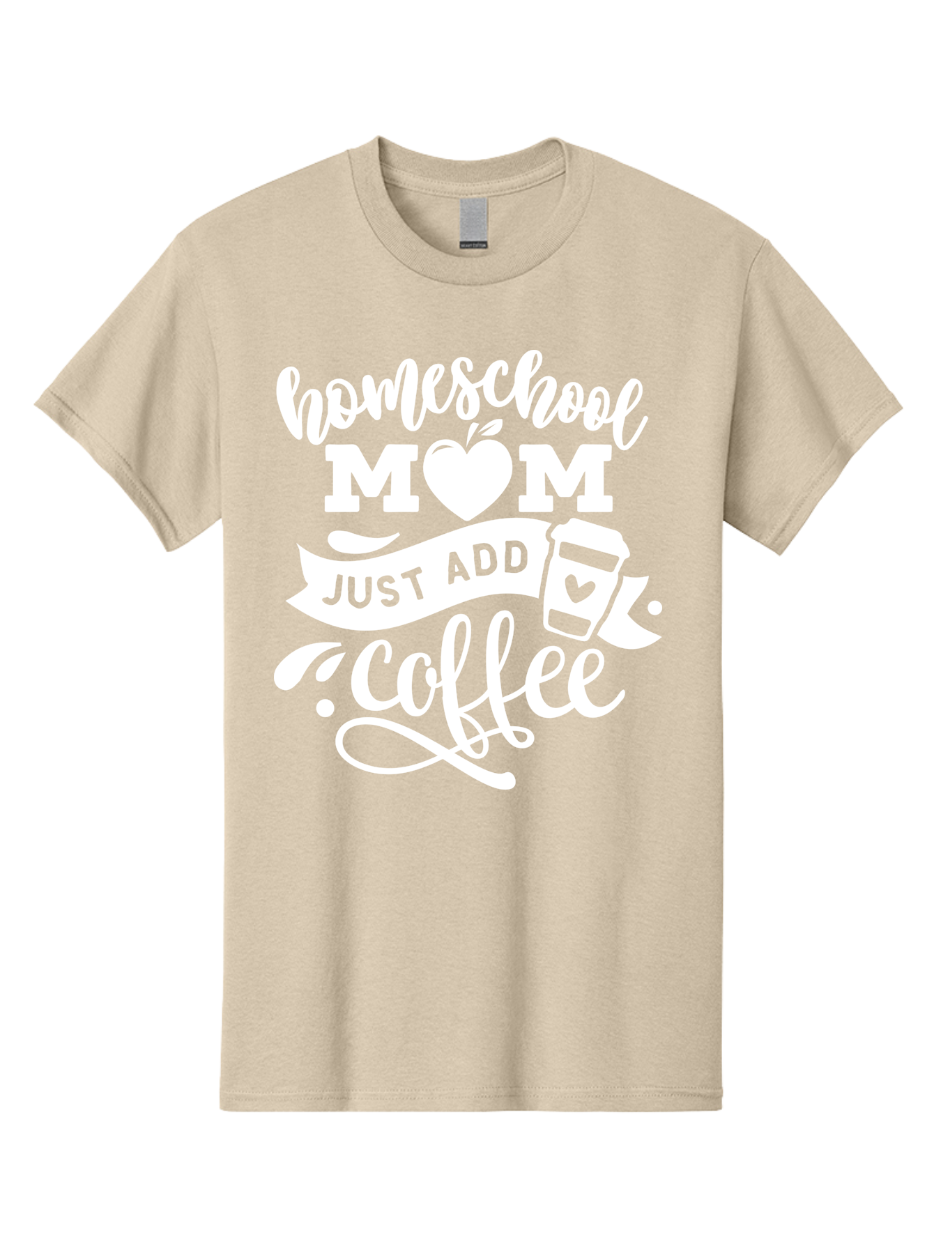 Homeschool-Mom-Just-Add-Coffee-1 Men'S Graphic Tee, 100% Cotton, Comfortable Casual Summer Wear, Machine Washable, Homeschool Mom, Coffee Lover, Mom Life, Coffee Mom, Funny Quote, Homeschooling, Mom Humor, Coffee Culture, Inspirational Quote Aab370