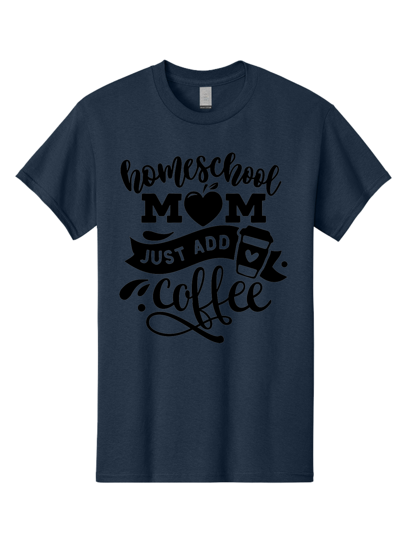 Homeschool-Mom-Just-Add-Coffee Men'S Graphic Tee, 100% Cotton, Comfortable Casual Summer Wear, Machine Washable, Homeschool Mom, Coffee Lover, Mom Life, Homeschooling, Parenting, Mom Humor, Coffee Addict, Motherhood Aab372