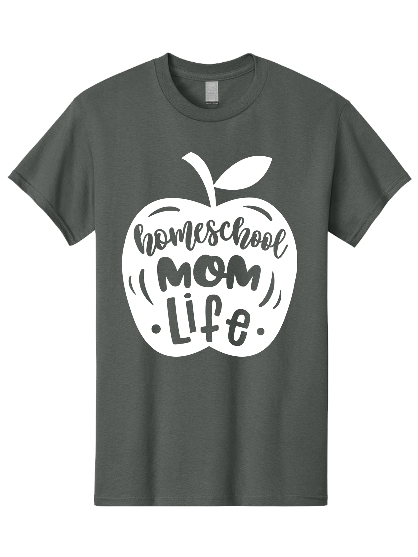 Homeschool-Mom-Life-1 Men'S Graphic Tee, 100% Cotton, Comfortable Casual Summer Wear, Machine Washable, Homeschool Mom Life, Apple Graphic, Homeschooling, Mom Life, Education, Parenting, Teaching, Learning, Green Apple Aab373