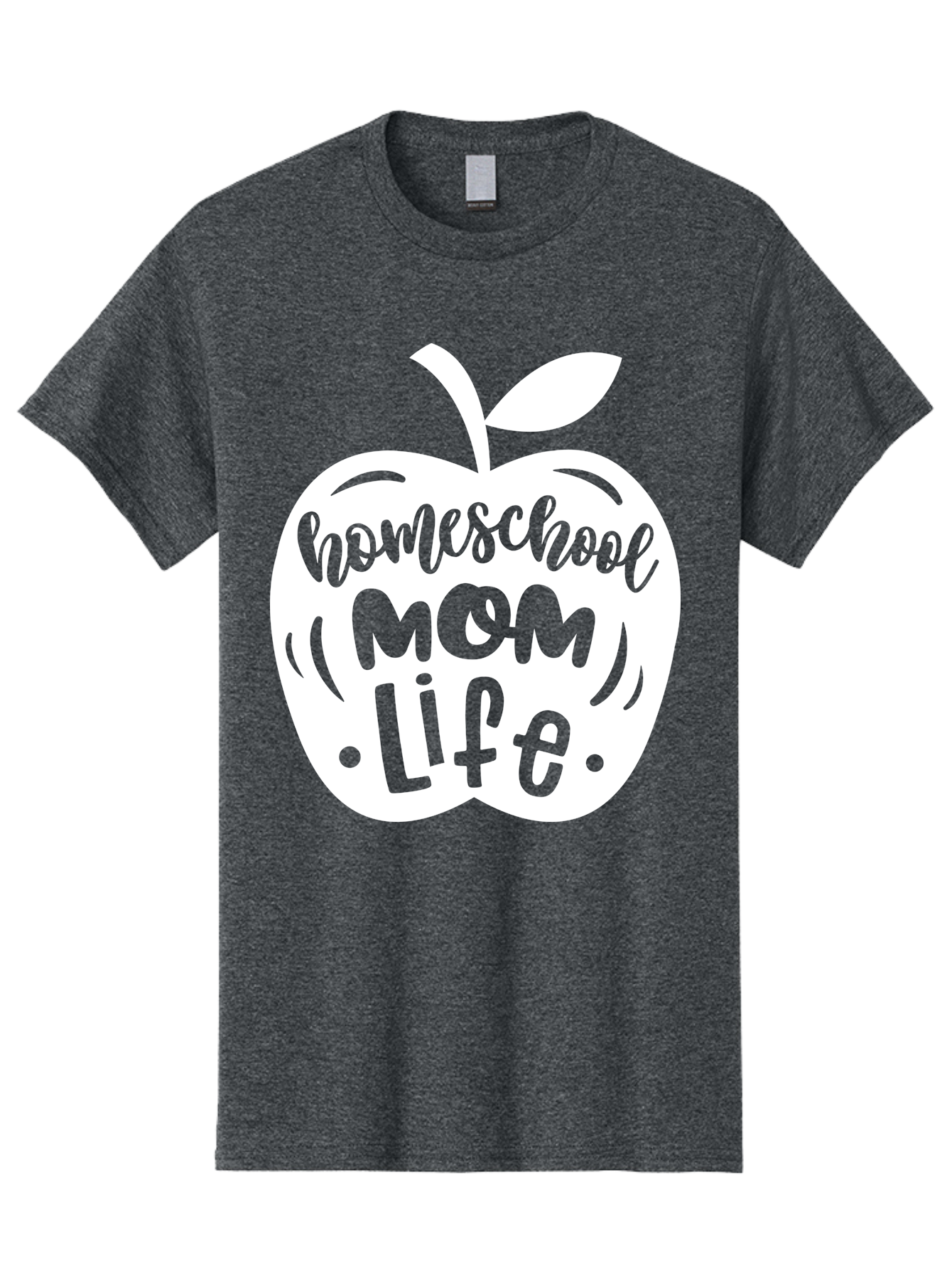 Homeschool-Mom-Life-1 Men'S Graphic Tee, 100% Cotton, Comfortable Casual Summer Wear, Machine Washable, Homeschool Mom Life, Apple Graphic, Homeschooling, Mom Life, Education, Parenting, Teaching, Learning, Green Apple Aab373
