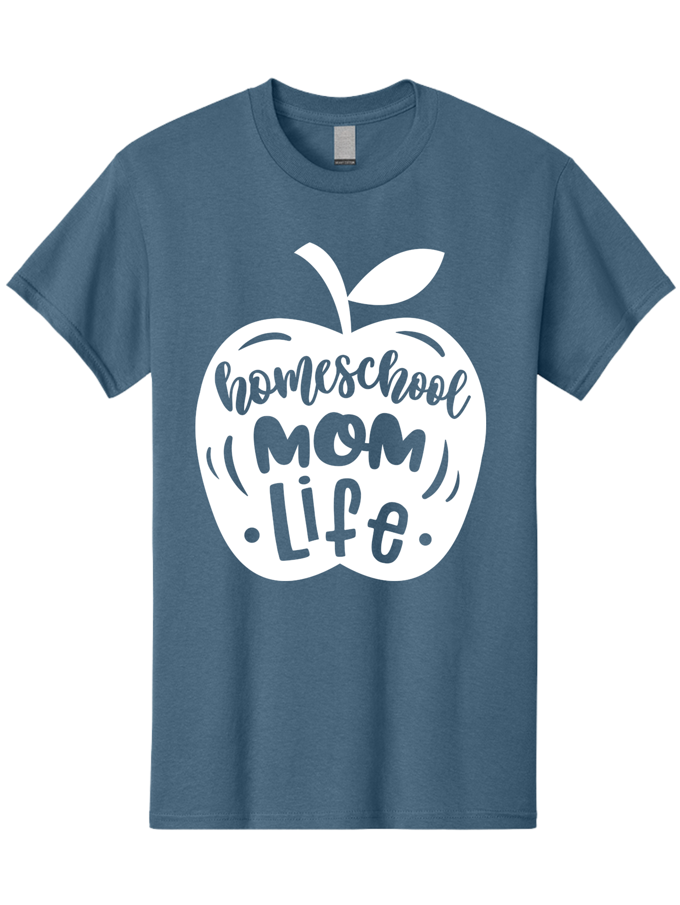 Homeschool-Mom-Life-1 Men'S Graphic Tee, 100% Cotton, Comfortable Casual Summer Wear, Machine Washable, Homeschool Mom Life, Apple Graphic, Homeschooling, Mom Life, Education, Parenting, Teaching, Learning, Green Apple Aab373
