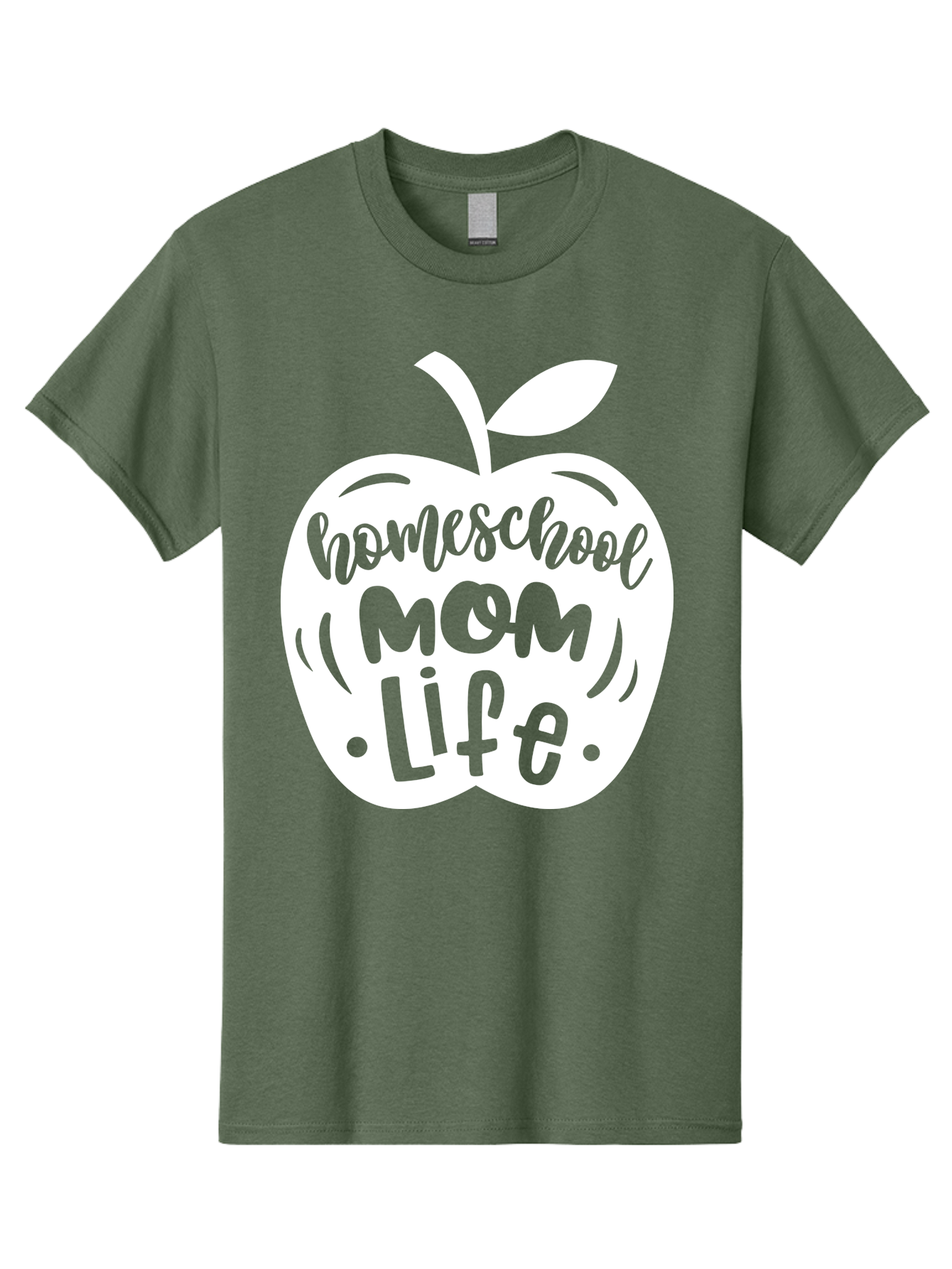 Homeschool-Mom-Life-1 Men'S Graphic Tee, 100% Cotton, Comfortable Casual Summer Wear, Machine Washable, Homeschool Mom Life, Apple Graphic, Homeschooling, Mom Life, Education, Parenting, Teaching, Learning, Green Apple Aab373