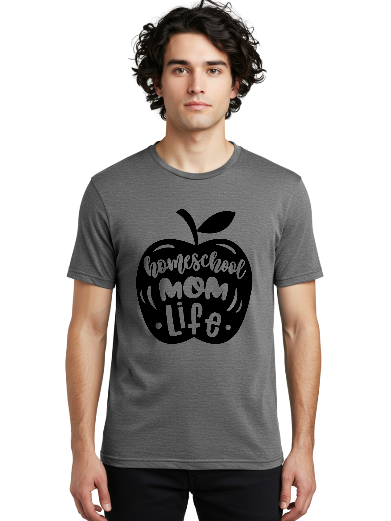 Homeschool-Mom-Life Men'S Graphic Tee, 100% Cotton, Comfortable Casual Summer Wear, Machine Washable, Homeschool Mom Life, Apple Graphic, Mom Life, Homeschooling, Education, Parenting, Motherhood, Apple Illustration, Custom Graphics Aab375
