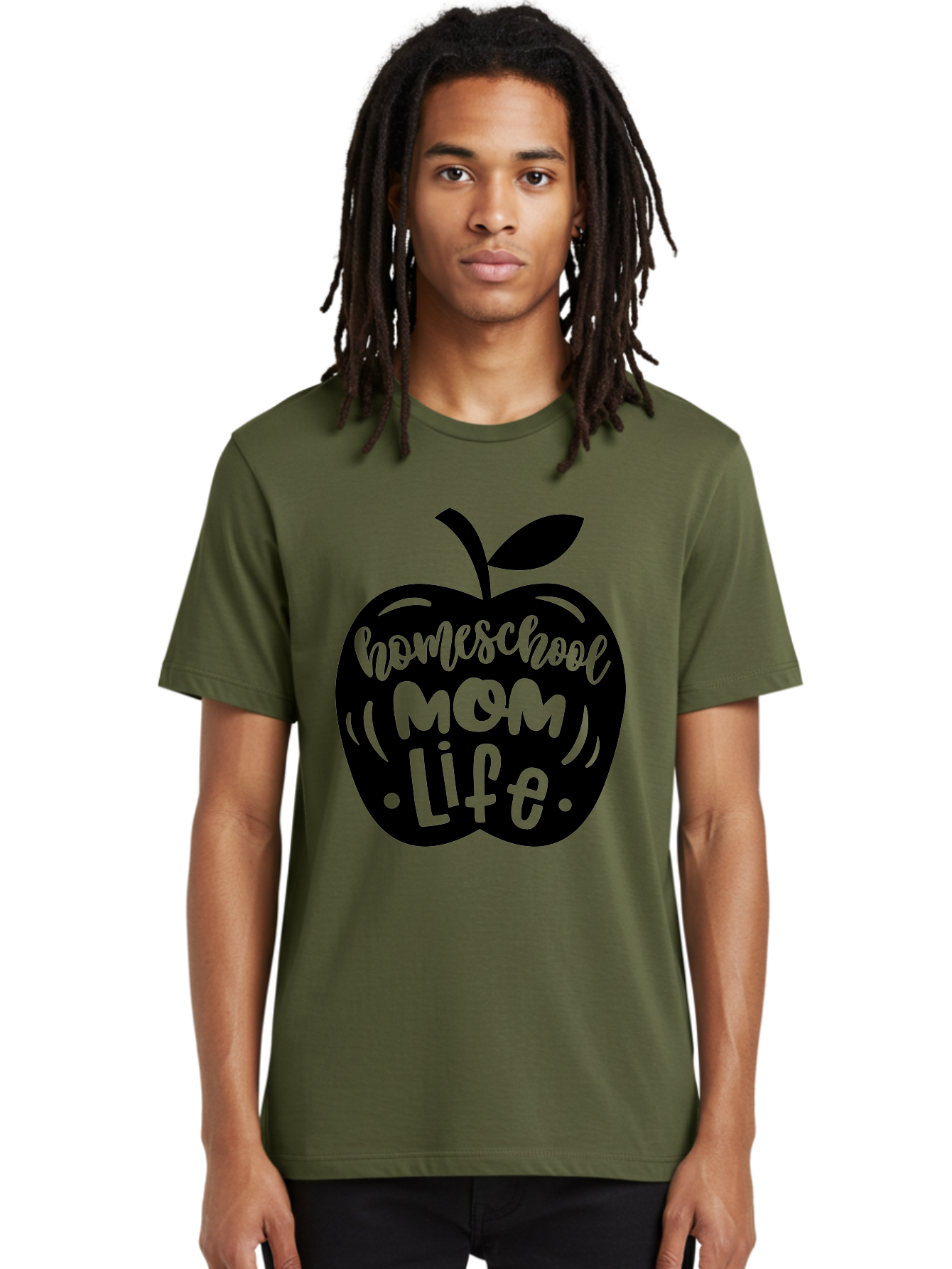 Homeschool-Mom-Life Men'S Graphic Tee, 100% Cotton, Comfortable Casual Summer Wear, Machine Washable, Homeschool Mom Life, Apple Graphic, Mom Life, Homeschooling, Education, Parenting, Motherhood, Apple Illustration, Custom Graphics Aab375