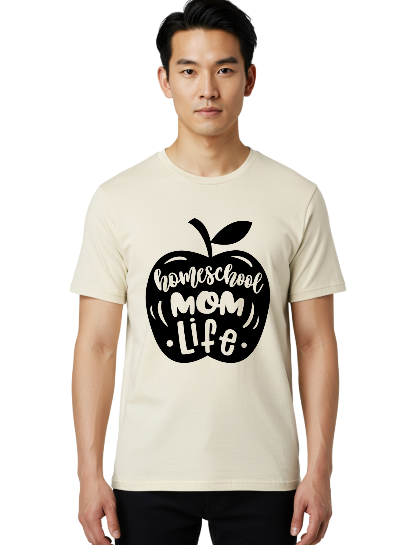 Homeschool-Mom-Life Men'S Graphic Tee, 100% Cotton, Comfortable Casual Summer Wear, Machine Washable, Homeschool Mom Life, Apple Graphic, Mom Life, Homeschooling, Education, Parenting, Motherhood, Apple Illustration, Custom Graphics Aab375