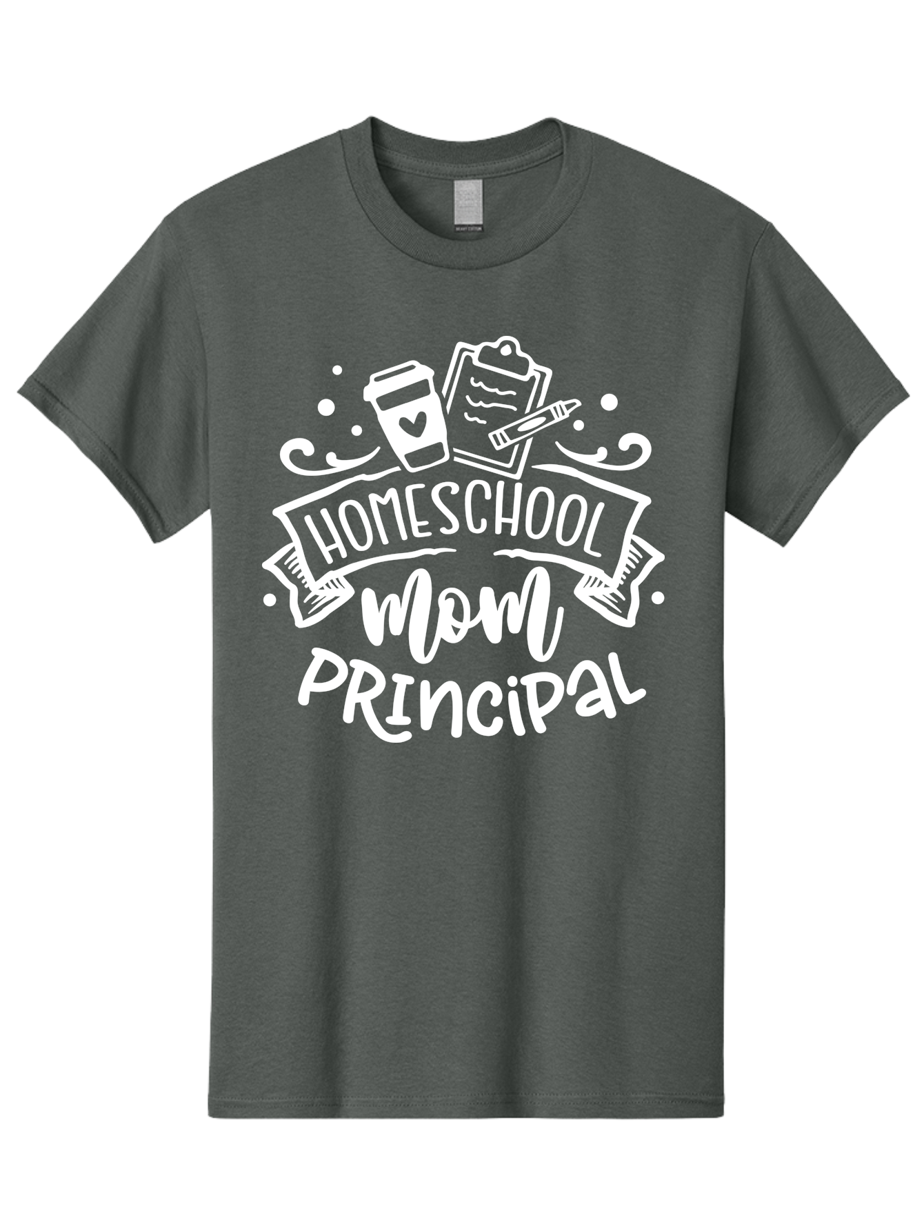 Homeschool-Mom-Principal-2 Men'S Graphic Tee, 100% Cotton, Comfortable Casual Summer Wear, Machine Washable, Homeschool Mom, Principal, Education, Homeschooling, Mom Life, Coffee Lover, Learning, Teaching, Parenting, Family, Kids, Aab377