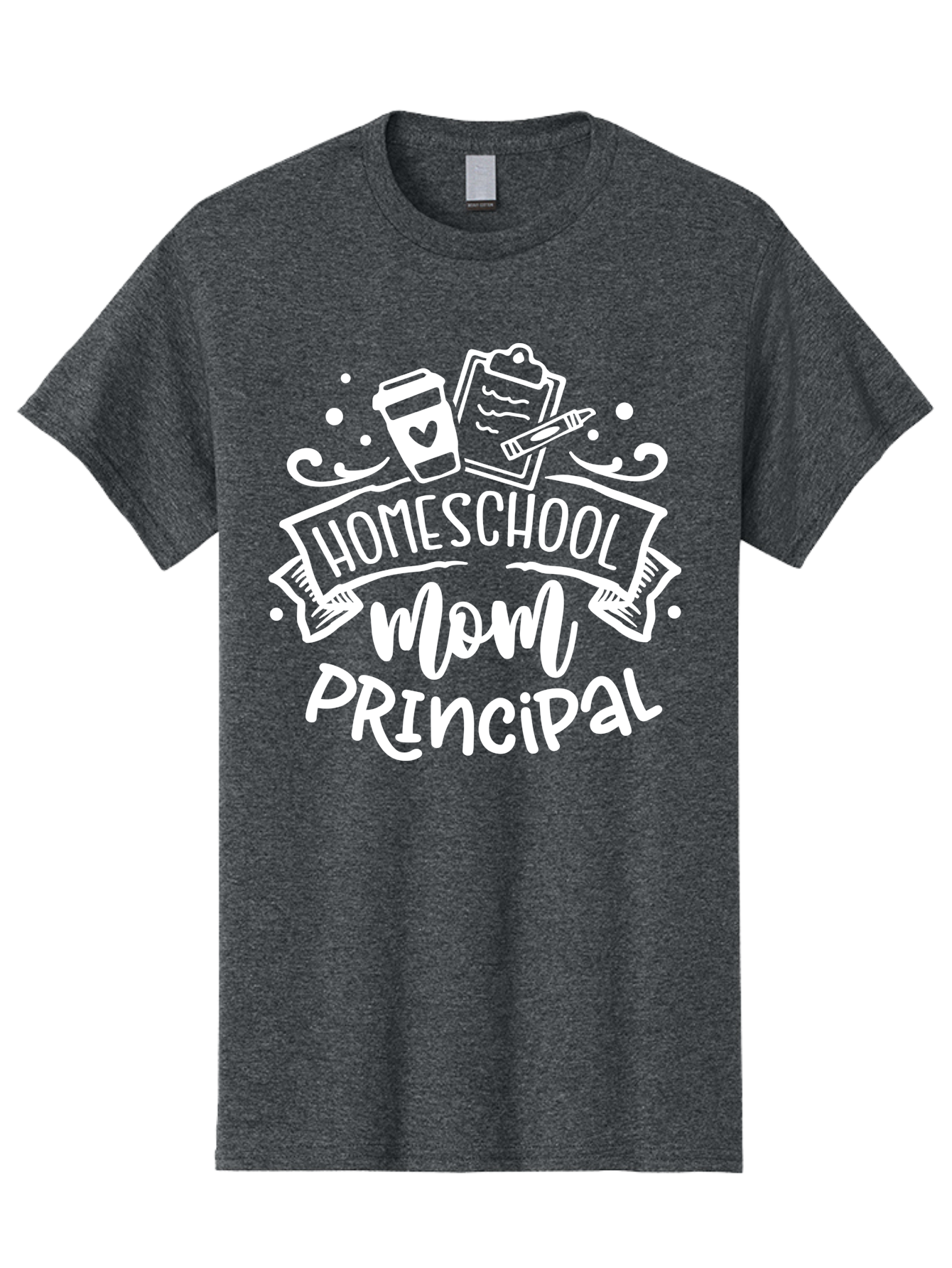 Homeschool-Mom-Principal-2 Men'S Graphic Tee, 100% Cotton, Comfortable Casual Summer Wear, Machine Washable, Homeschool Mom, Principal, Education, Homeschooling, Mom Life, Coffee Lover, Learning, Teaching, Parenting, Family, Kids, Aab377