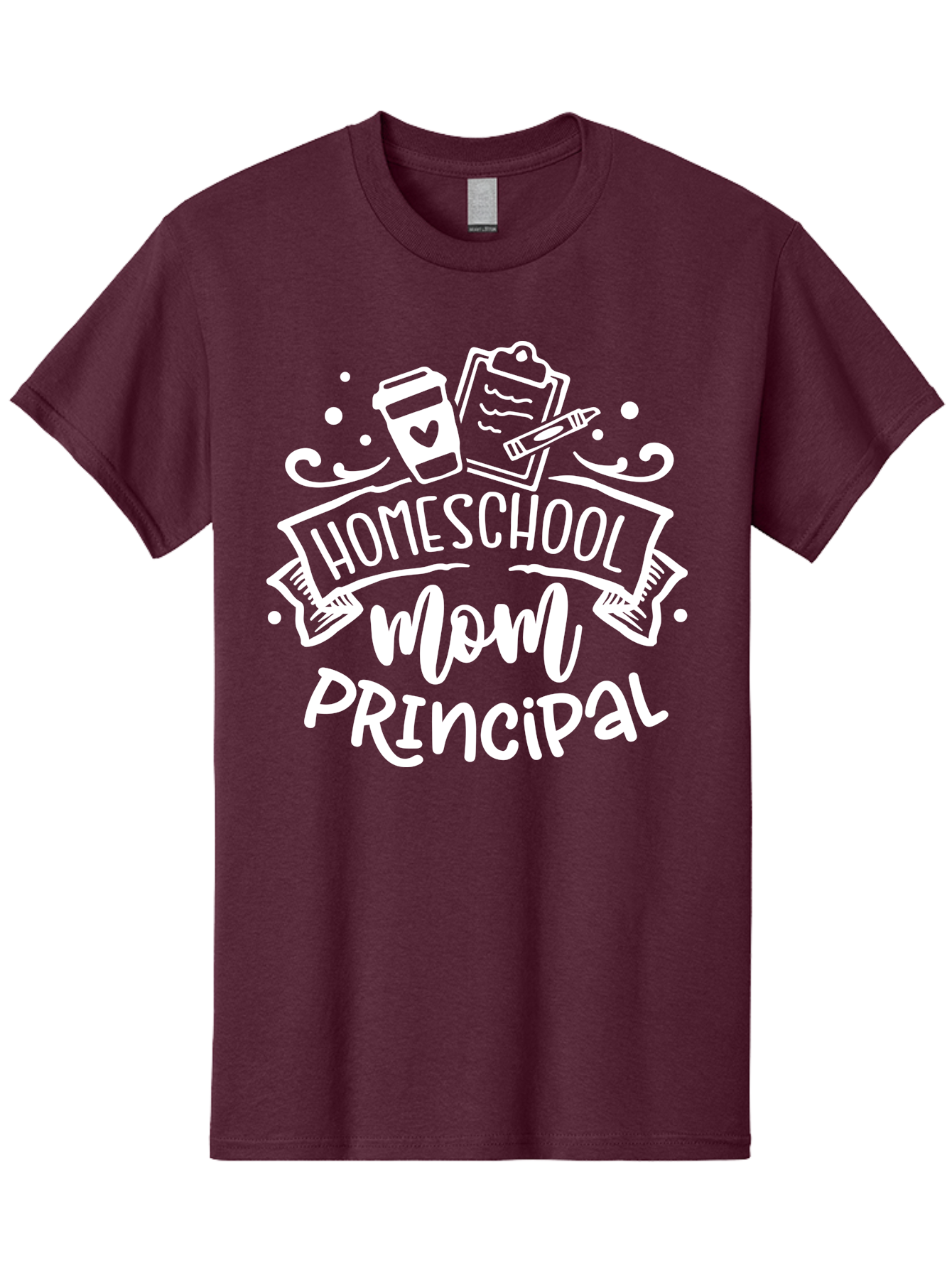 Homeschool-Mom-Principal-2 Men'S Graphic Tee, 100% Cotton, Comfortable Casual Summer Wear, Machine Washable, Homeschool Mom, Principal, Education, Homeschooling, Mom Life, Coffee Lover, Learning, Teaching, Parenting, Family, Kids, Aab377
