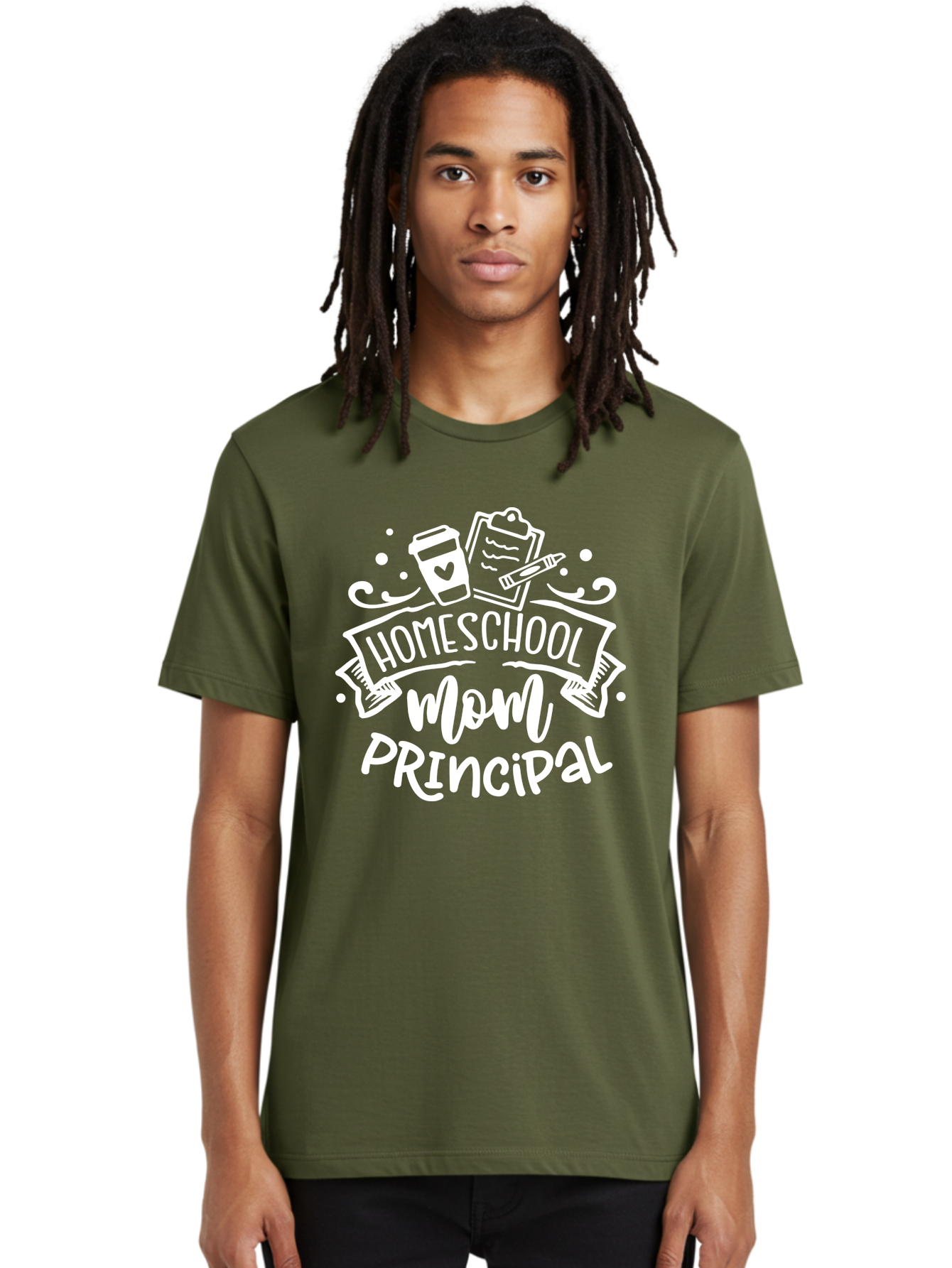 Homeschool-Mom-Principal-2 Men'S Graphic Tee, 100% Cotton, Comfortable Casual Summer Wear, Machine Washable, Homeschool Mom, Principal, Education, Homeschooling, Mom Life, Coffee Lover, Learning, Teaching, Parenting, Family, Kids, Aab377