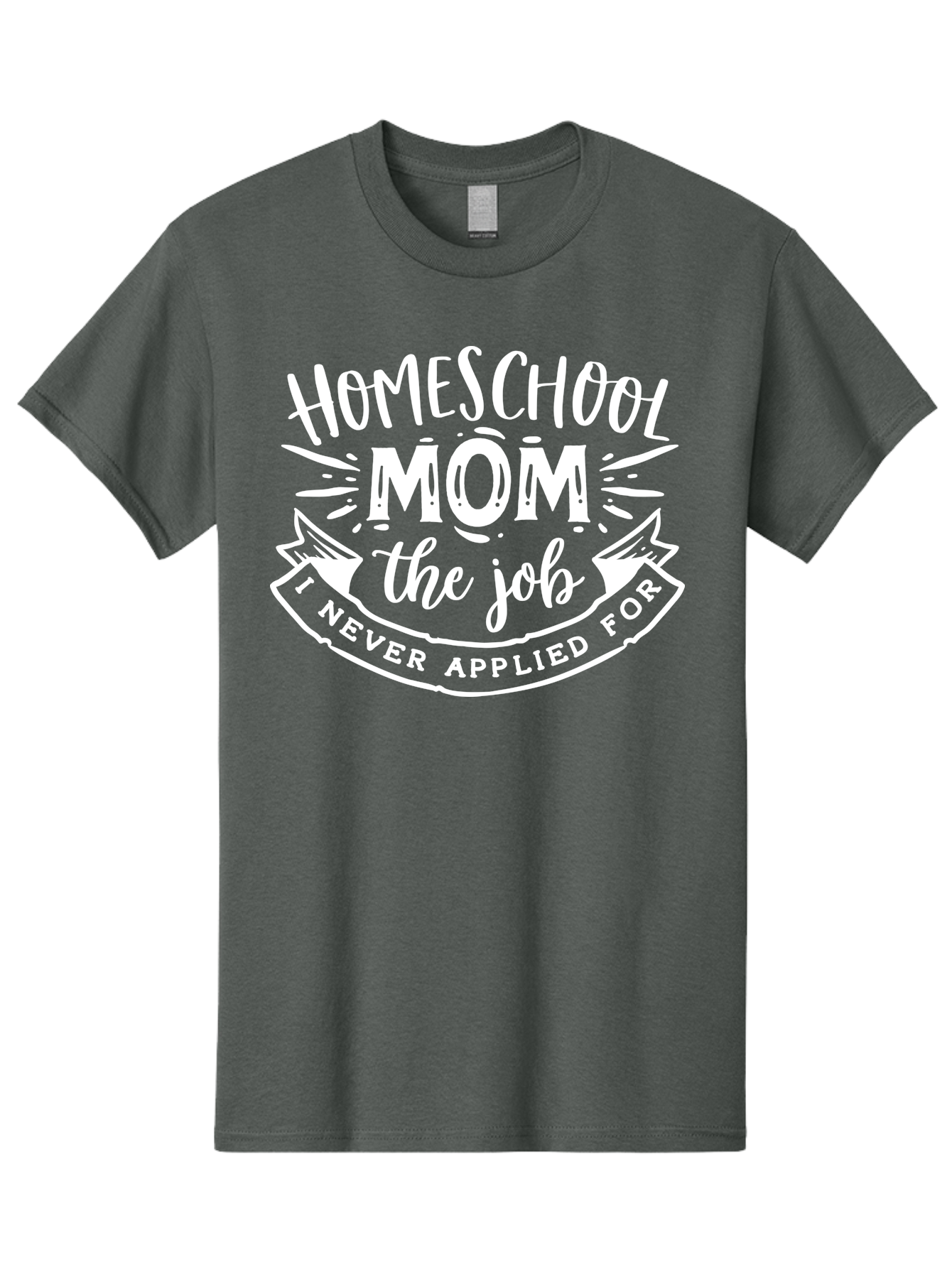 Homeschool-Mom-The-Job-1 Men'S Graphic Tee, 100% Cotton, Comfortable Casual Summer Wear, Machine Washable, Homeschool Mom, Proud Parent, Unsolicited Job, Funny Quote, Parenting Humor, Homeschooling, Mom Life, Dedication Aab382