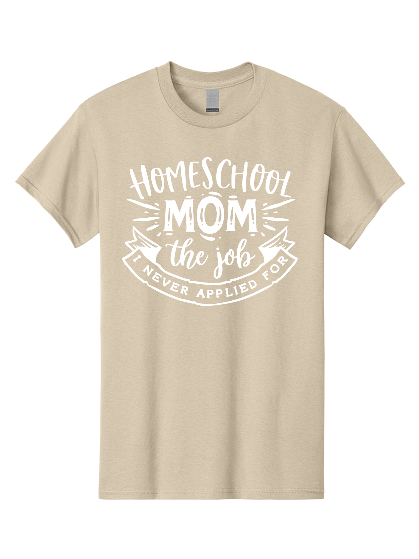 Homeschool-Mom-The-Job-1 Men'S Graphic Tee, 100% Cotton, Comfortable Casual Summer Wear, Machine Washable, Homeschool Mom, Proud Parent, Unsolicited Job, Funny Quote, Parenting Humor, Homeschooling, Mom Life, Dedication Aab382