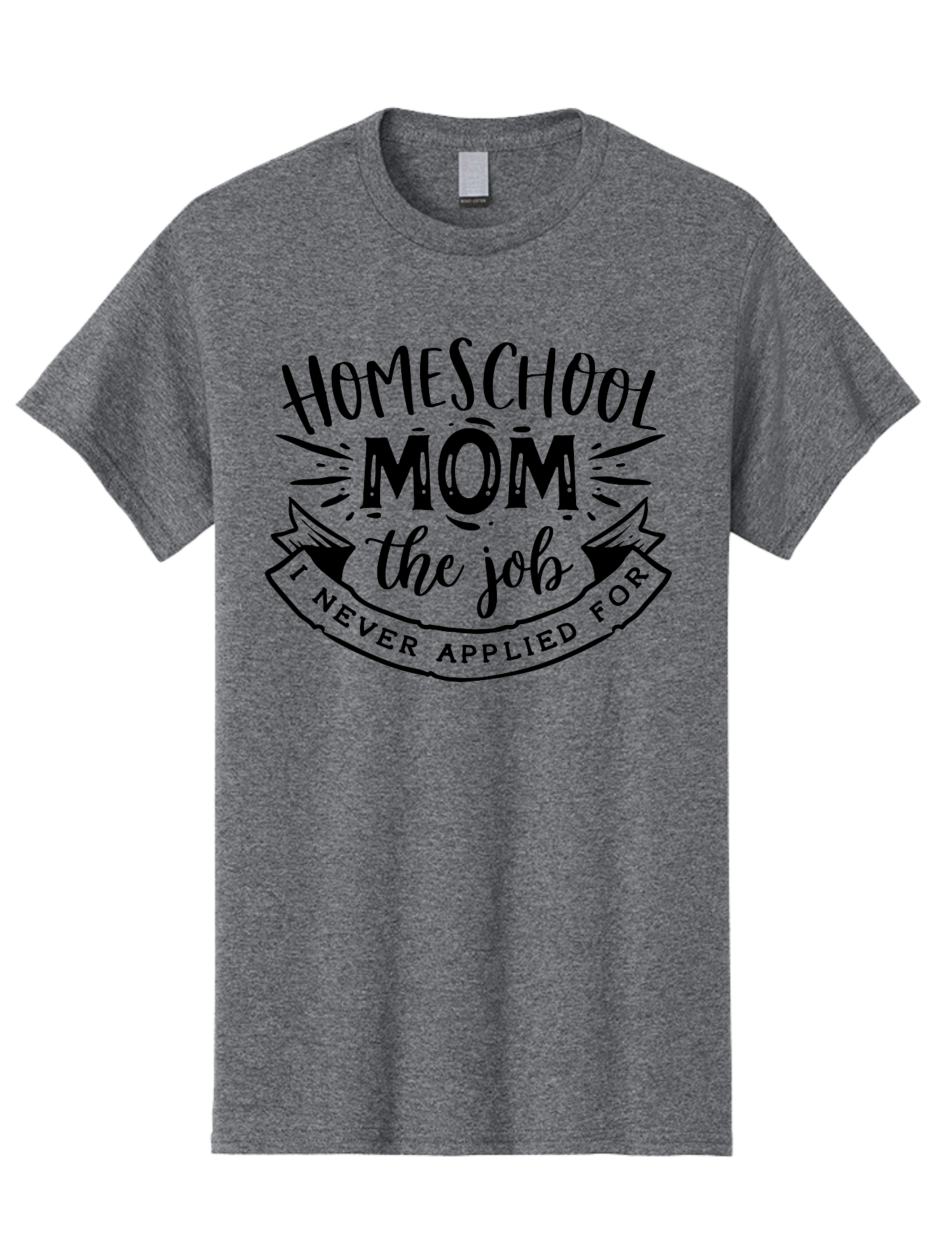Homeschool-Mom-The-Job Men'S Graphic Tee, 100% Cotton, Comfortable Casual Summer Wear, Machine Washable, Homeschool Mom, Homeschooling, Motherhood, Parenting, Funny Quote, Humorous Graphic, Mom Life, Alternative Education Aab383