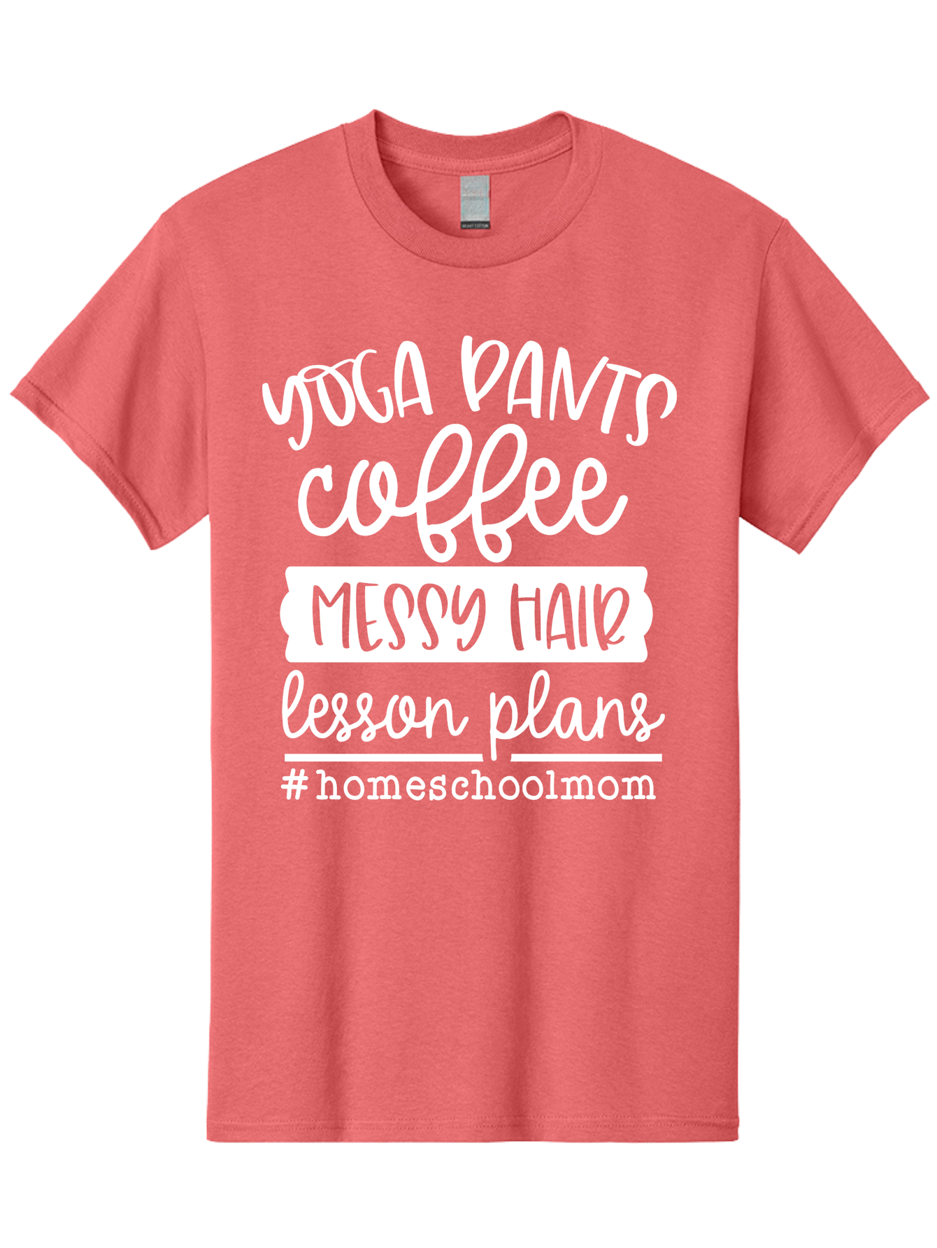 Homeschool-Mom Men'S Graphic Tee, 100% Cotton, Comfortable Casual Summer Wear, Machine Washable, Homeschool Mom, Yoga Pants, Coffee Fuel, Messy Hair, Lesson Plans, Homeschooling Lifestyle, Mom Life, Homeschool Routine, Coffee Lover Aab384