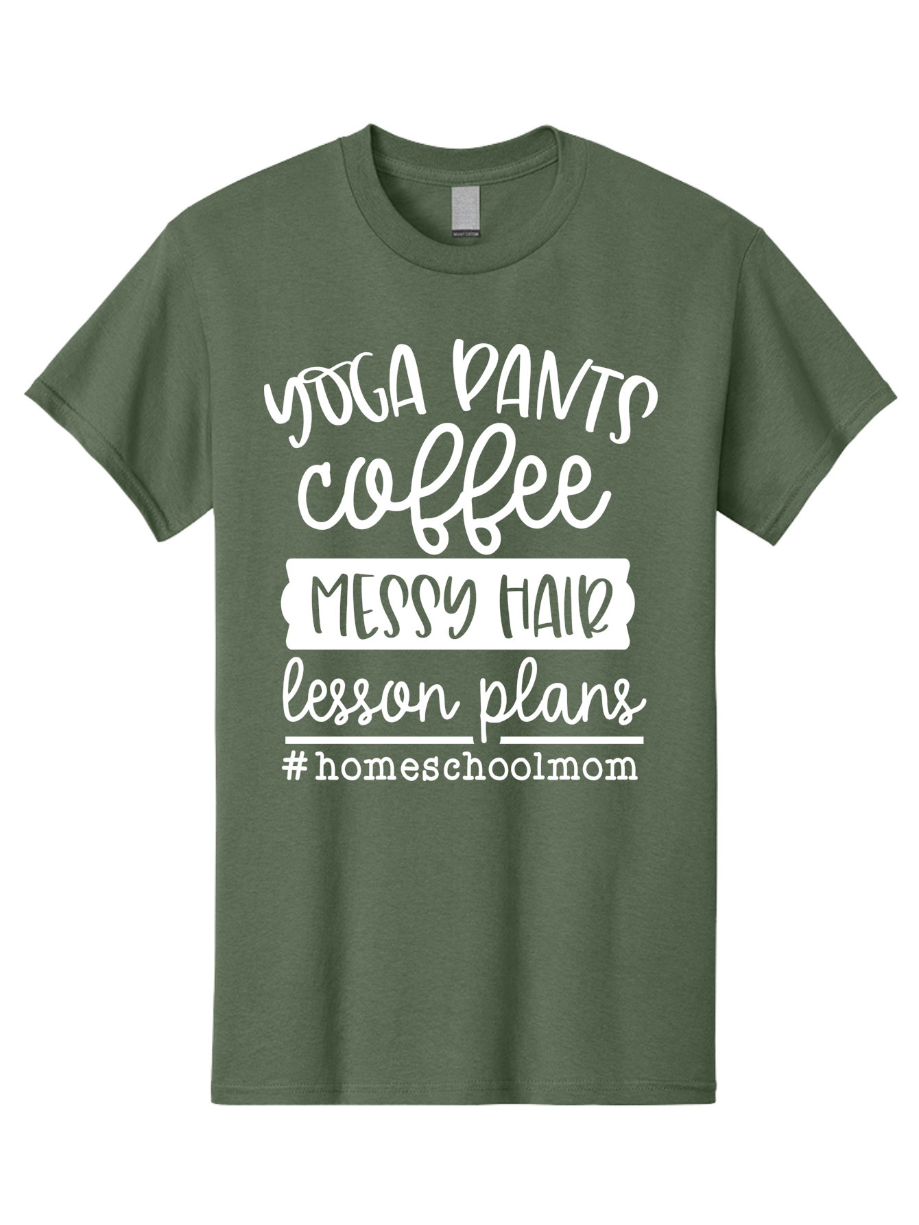 Homeschool-Mom Men'S Graphic Tee, 100% Cotton, Comfortable Casual Summer Wear, Machine Washable, Homeschool Mom, Yoga Pants, Coffee Fuel, Messy Hair, Lesson Plans, Homeschooling Lifestyle, Mom Life, Homeschool Routine, Coffee Lover Aab384