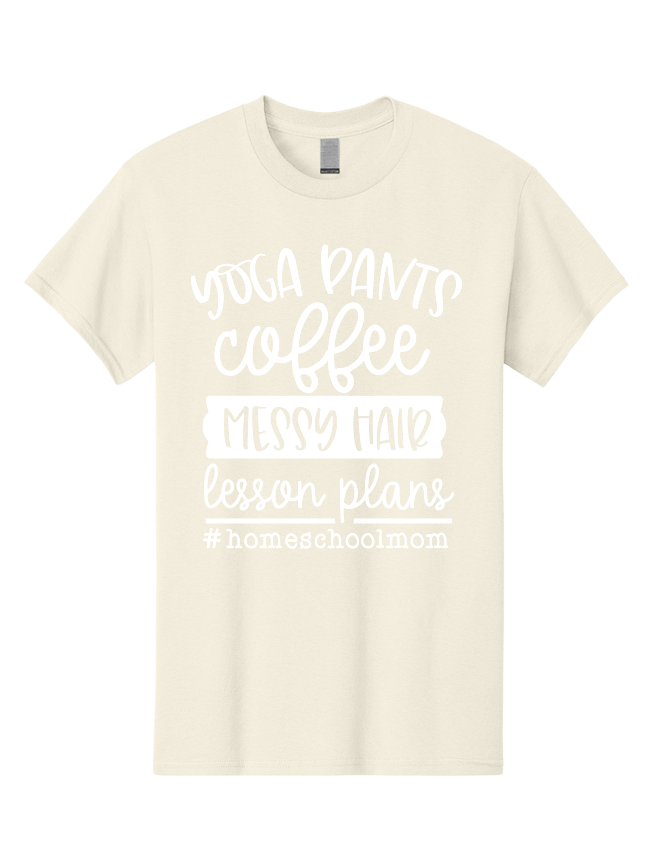 Homeschool-Mom Men'S Graphic Tee, 100% Cotton, Comfortable Casual Summer Wear, Machine Washable, Homeschool Mom, Yoga Pants, Coffee Fuel, Messy Hair, Lesson Plans, Homeschooling Lifestyle, Mom Life, Homeschool Routine, Coffee Lover Aab384