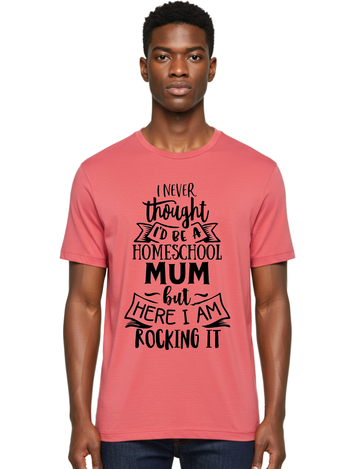 Homeschool-Mum-1 Men'S Graphic Tee, 100% Cotton, Comfortable Casual Summer Wear, Machine Washable, Homeschool Mum Quote, Inspirational Message, Parenting Journey, Homeschooling, Proud Moment, Education, Unconventional Path, Confident, Aab385