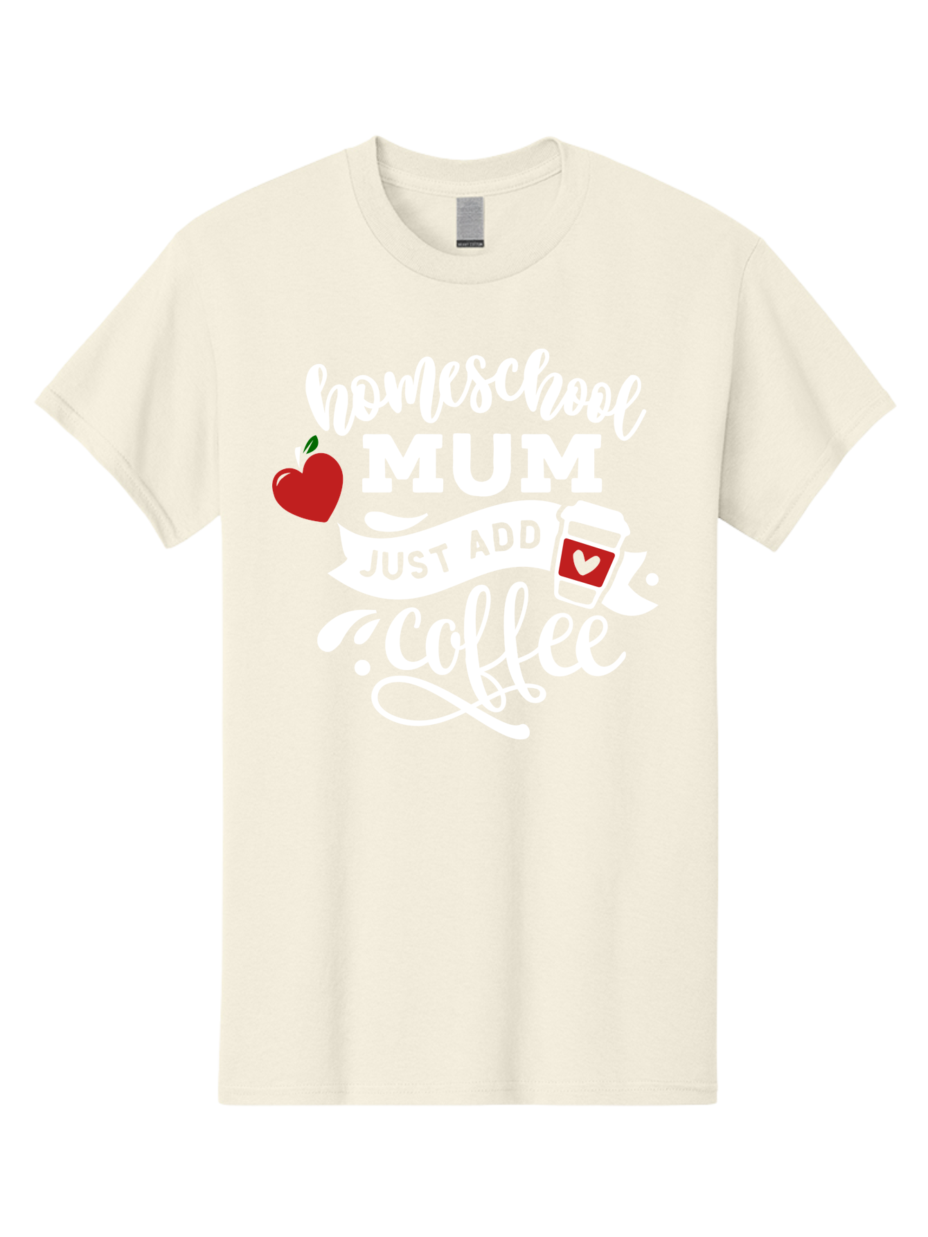 Homeschool-Mum-2 Men'S Graphic Tee, 100% Cotton, Comfortable Casual Summer Wear, Machine Washable, Homeschooling, Motherhood, Coffee Lover, Funny Quote, Homeschool Mum, Education, Parenting Humor, Coffee Cup, Apple Symbol, Inspirational Quote Aab386