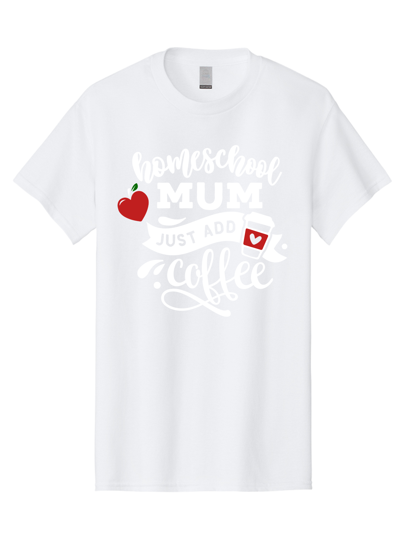 Homeschool-Mum-2 Men'S Graphic Tee, 100% Cotton, Comfortable Casual Summer Wear, Machine Washable, Homeschooling, Motherhood, Coffee Lover, Funny Quote, Homeschool Mum, Education, Parenting Humor, Coffee Cup, Apple Symbol, Inspirational Quote Aab386