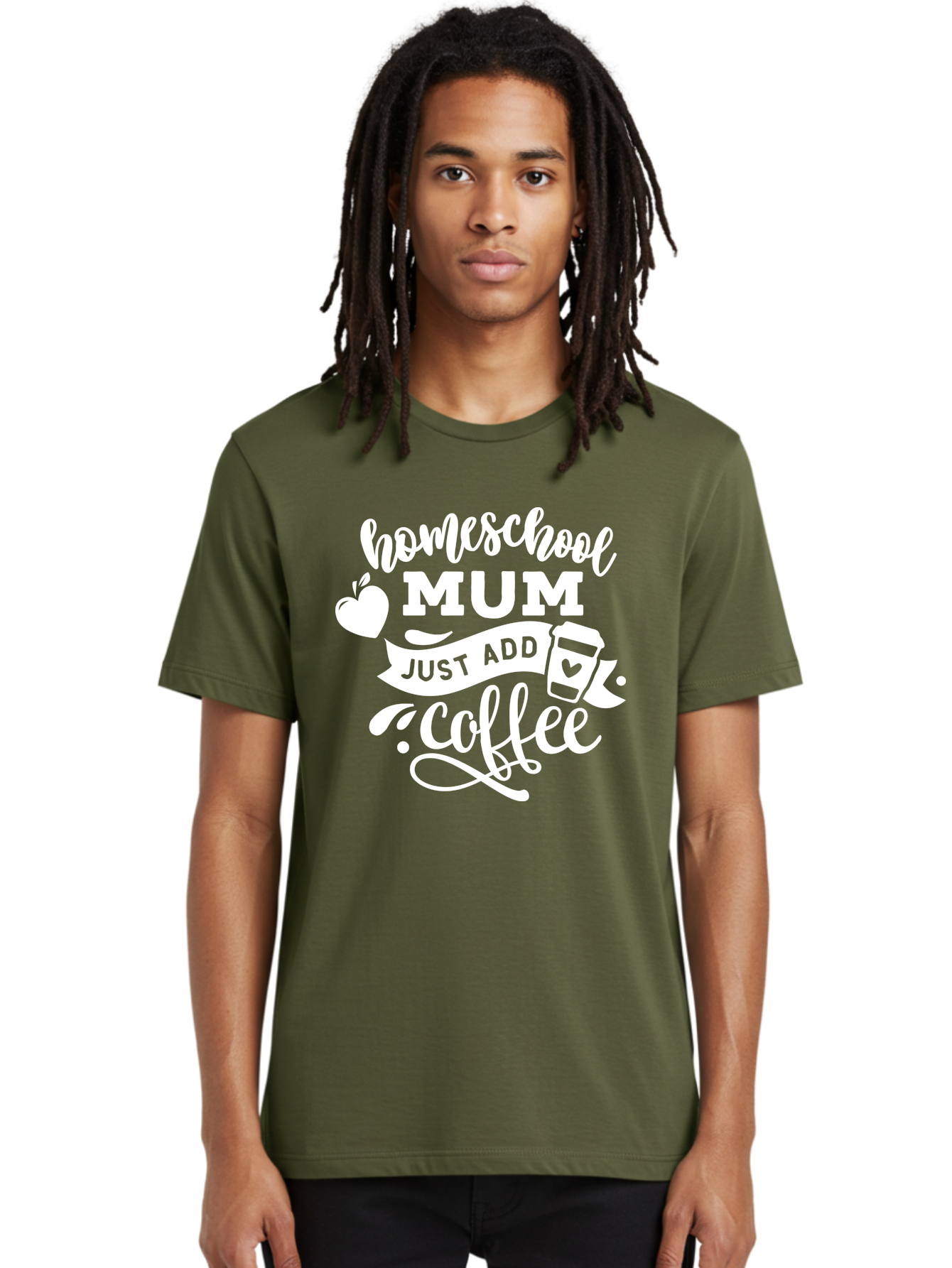 Homeschool-Mum-3 Men'S Graphic Tee, 100% Cotton, Comfortable Casual Summer Wear, Machine Washable, Homeschool Mom, Coffee Lover, Mom Life, Homeschooling, Coffee Addict, Mom Humor, Funny Quote, Inspirational Quote, Motherhood, Parenting Aab387