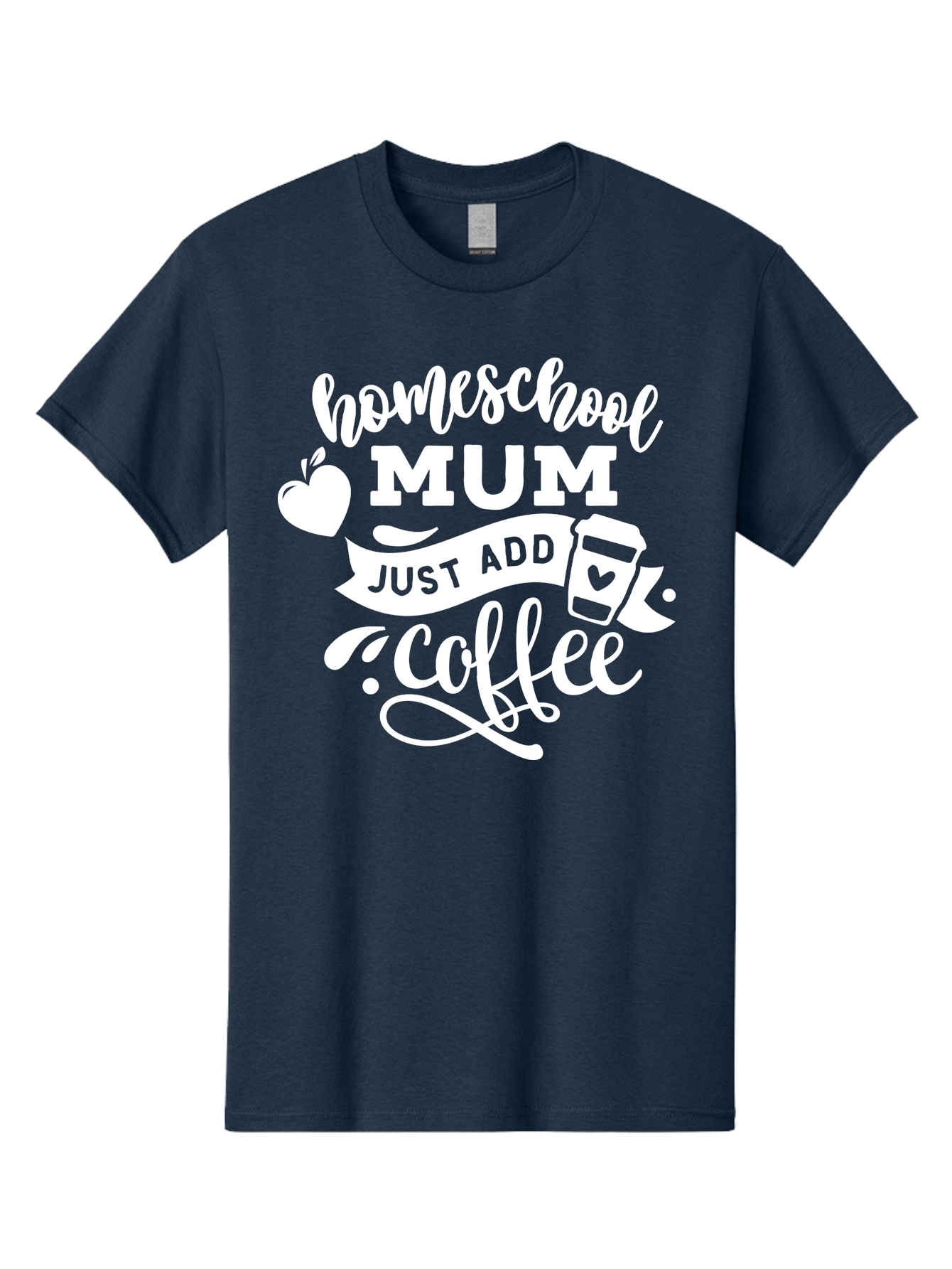 Homeschool-Mum-3 Men'S Graphic Tee, 100% Cotton, Comfortable Casual Summer Wear, Machine Washable, Homeschool Mom, Coffee Lover, Mom Life, Homeschooling, Coffee Addict, Mom Humor, Funny Quote, Inspirational Quote, Motherhood, Parenting Aab387