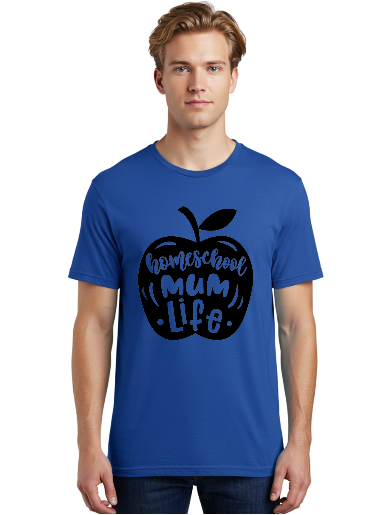 Homeschool-Mum-Life-1 Men'S Graphic Tee, 100% Cotton, Comfortable Casual Summer Wear, Machine Washable, Homeschooling, Parenting, Education, Motherhood, Lifestyle, Homeschool Mum Life, Apple Graphic, Mom Life Aab390