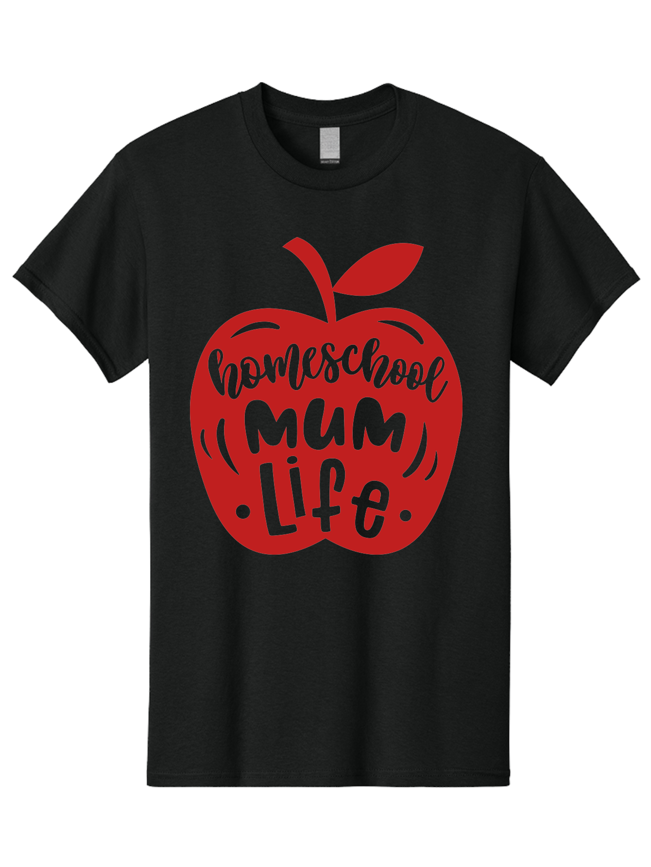 Homeschool-Mum-Life-2 Men'S Graphic Tee, 100% Cotton, Comfortable Casual Summer Wear, Machine Washable, Homeschooling, Parenting, Mom Life, Apple Graphic, Homeschool Mum, Education, Teaching, Motherhood, Family, Learning Aab391