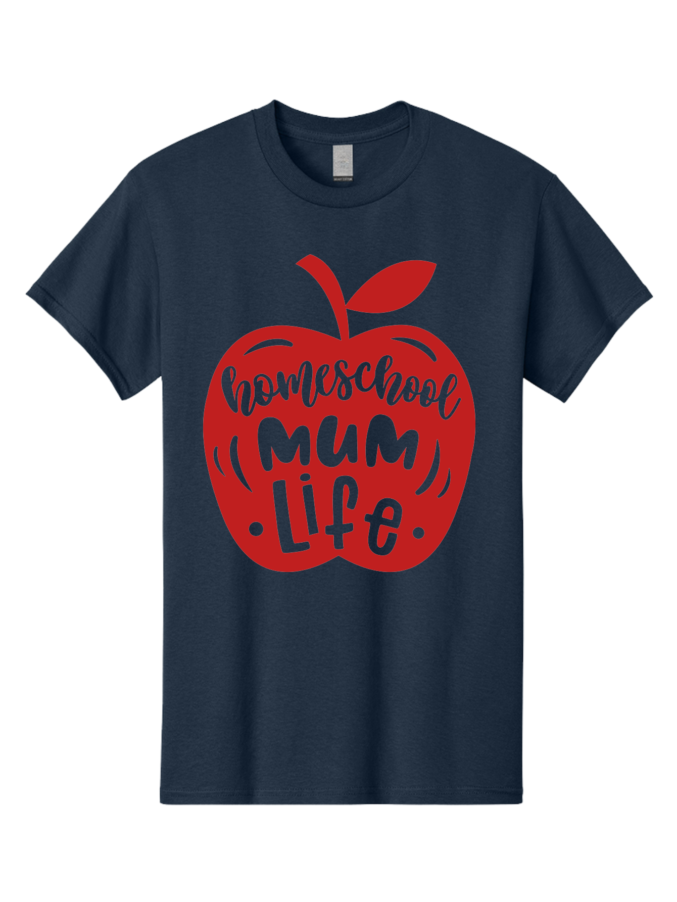 Homeschool-Mum-Life-2 Men'S Graphic Tee, 100% Cotton, Comfortable Casual Summer Wear, Machine Washable, Homeschooling, Parenting, Mom Life, Apple Graphic, Homeschool Mum, Education, Teaching, Motherhood, Family, Learning Aab391