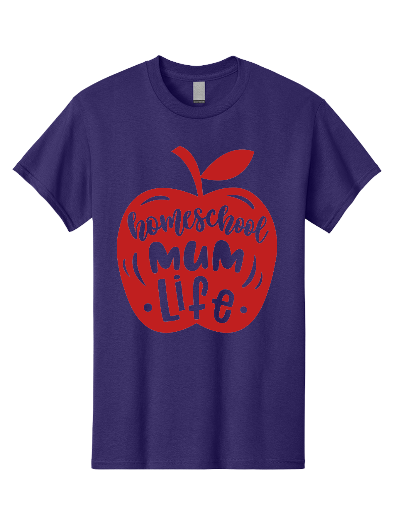 Homeschool-Mum-Life-2 Men'S Graphic Tee, 100% Cotton, Comfortable Casual Summer Wear, Machine Washable, Homeschooling, Parenting, Mom Life, Apple Graphic, Homeschool Mum, Education, Teaching, Motherhood, Family, Learning Aab391